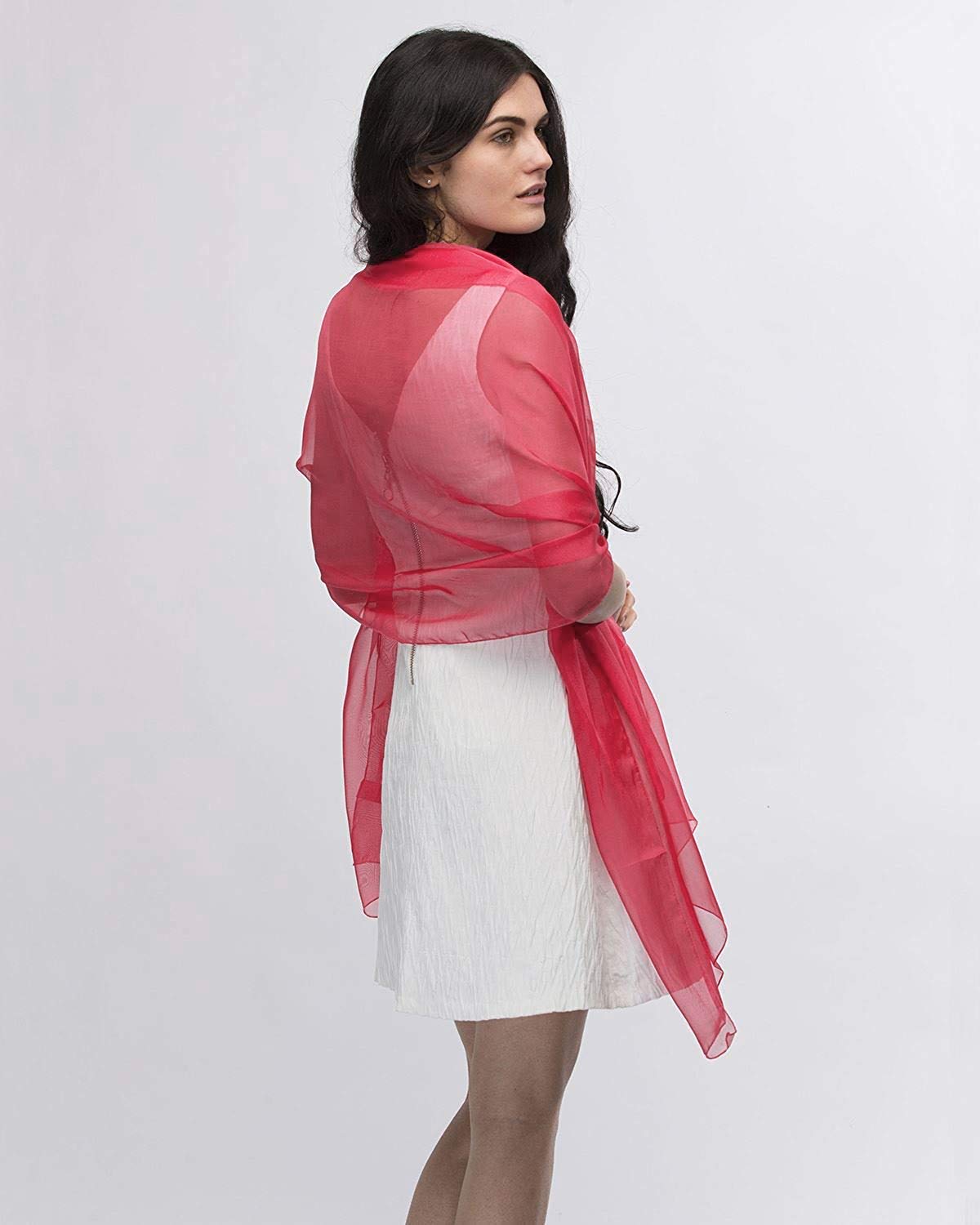 Lightweight TMS Soft Chiffon Scarf for Women - Elegant Sheer Cover Up Shawl, Beach Wrap & Party Accessory - Perfect for Summer Outfits, Weddings and Evening Events