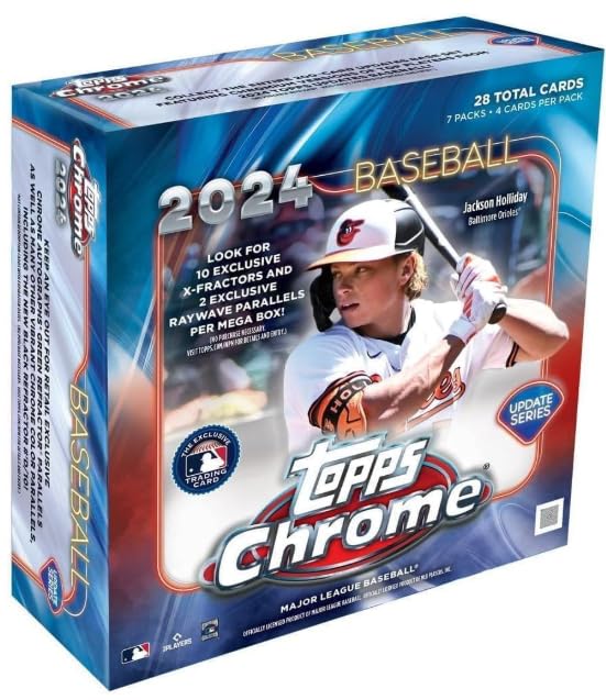 2024 Topps Chrome Update Baseball Sealed Mega Box - 10 Exclusive X-Fractors per Box with Chance for Autograph Cards | Perfect for Collectors, Fantasy Sports & Baseball Memorabilia Gifts