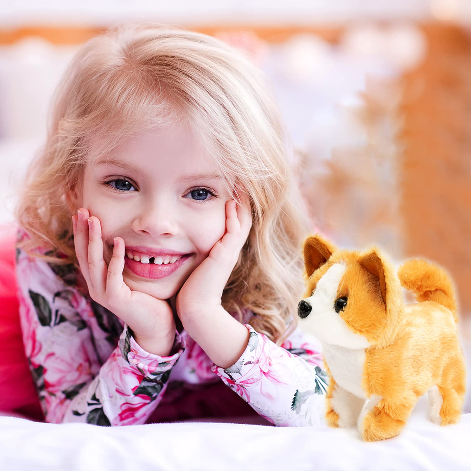 Realistic Walking & Barking Shiba Inu Electronic Toy Dog - Interactive Battery-Powered Puppy Pet for Kids & Girls | Perfect for Playtime, Gifts & Emotional Comfort