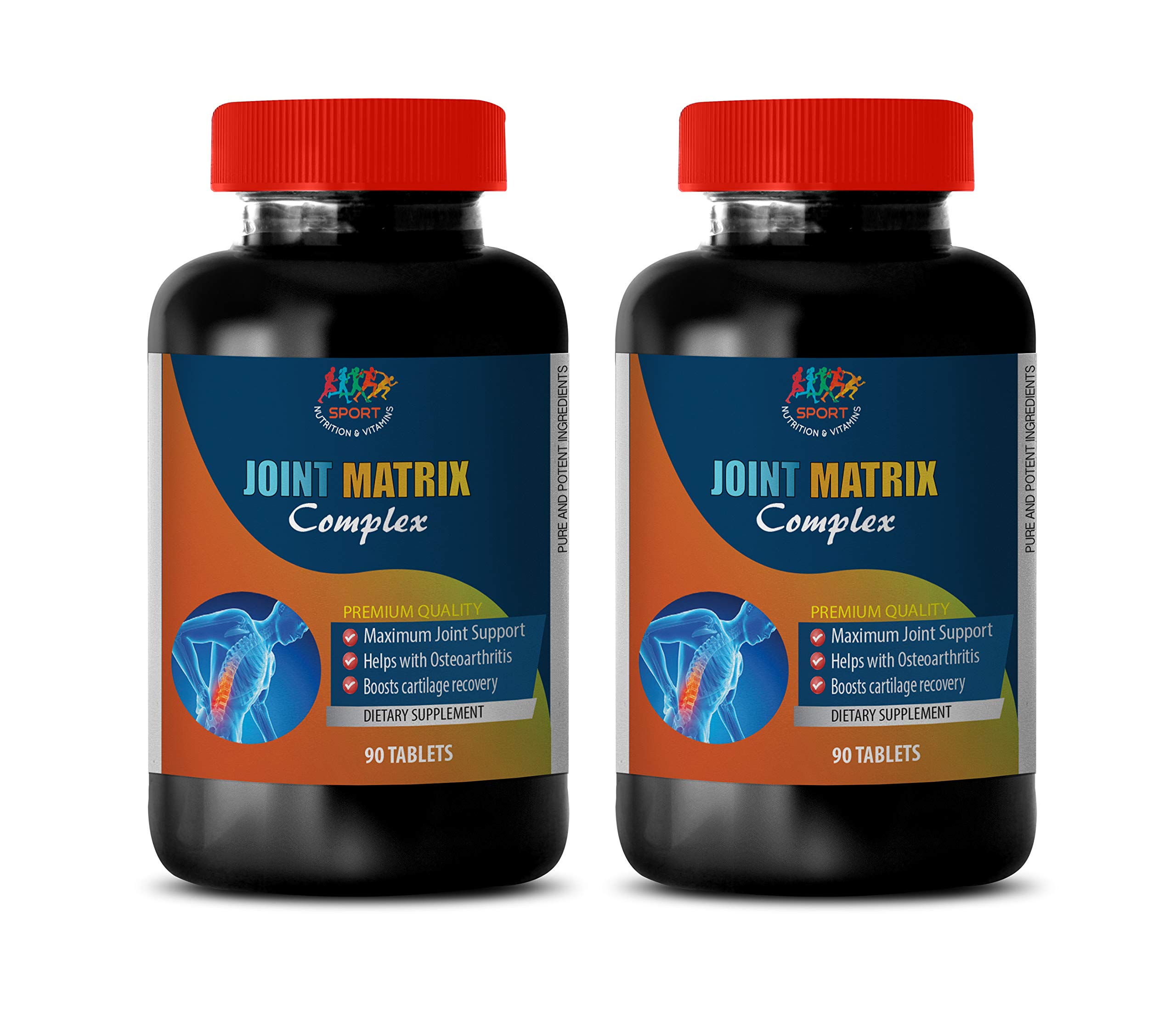 Premium Bone & Joint Support Vitamins - Glucosamine Chondroitin Complex with MSM - 180 Tablets (2 Bottles) - Advanced Joint Matrix Formula for Mobility & Flexibility - Ideal for Active Lifestyles, Athletes & Seniors