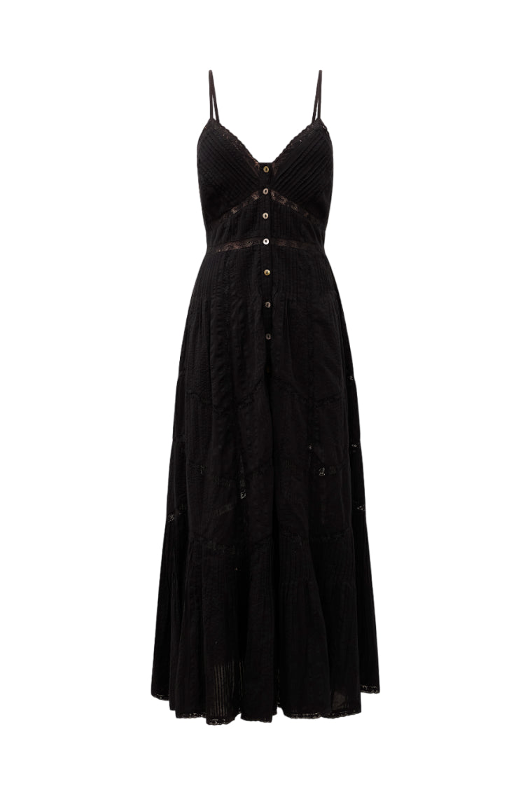 Esilda Women's Cotton Midi Dress - Flowy Summer Casual Dress with Short Sleeves for Beach, Vacation & Everyday Wear