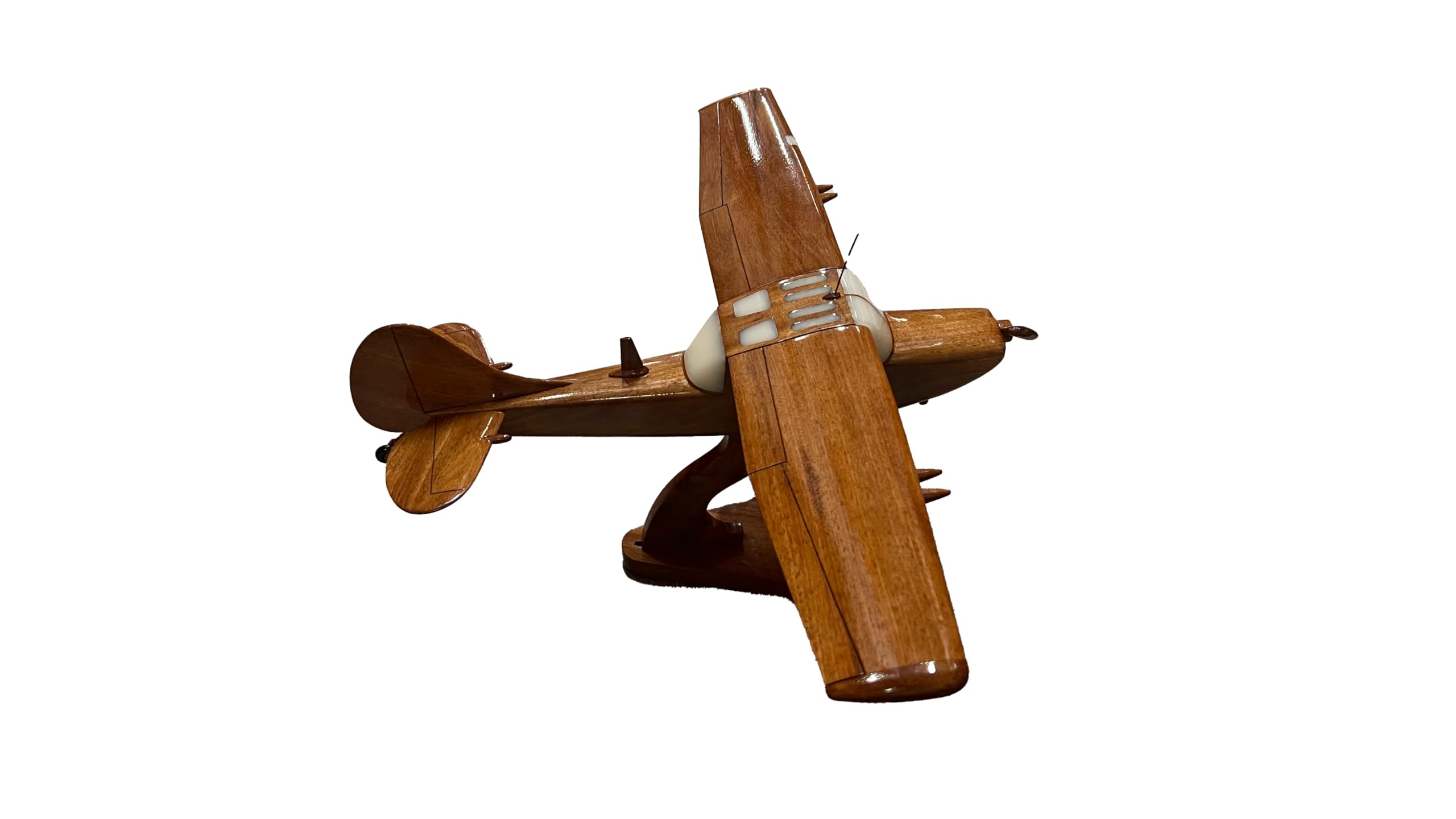 Premium Mahogany Wood Desktop Airplane Model - Handcrafted Wooden Aircraft Decor for Office & Home - Perfect Gift for Aviation Enthusiasts & Collectors (Use as Desk Decor, Bookshelf Display, or Aviation-Themed Room Accent)