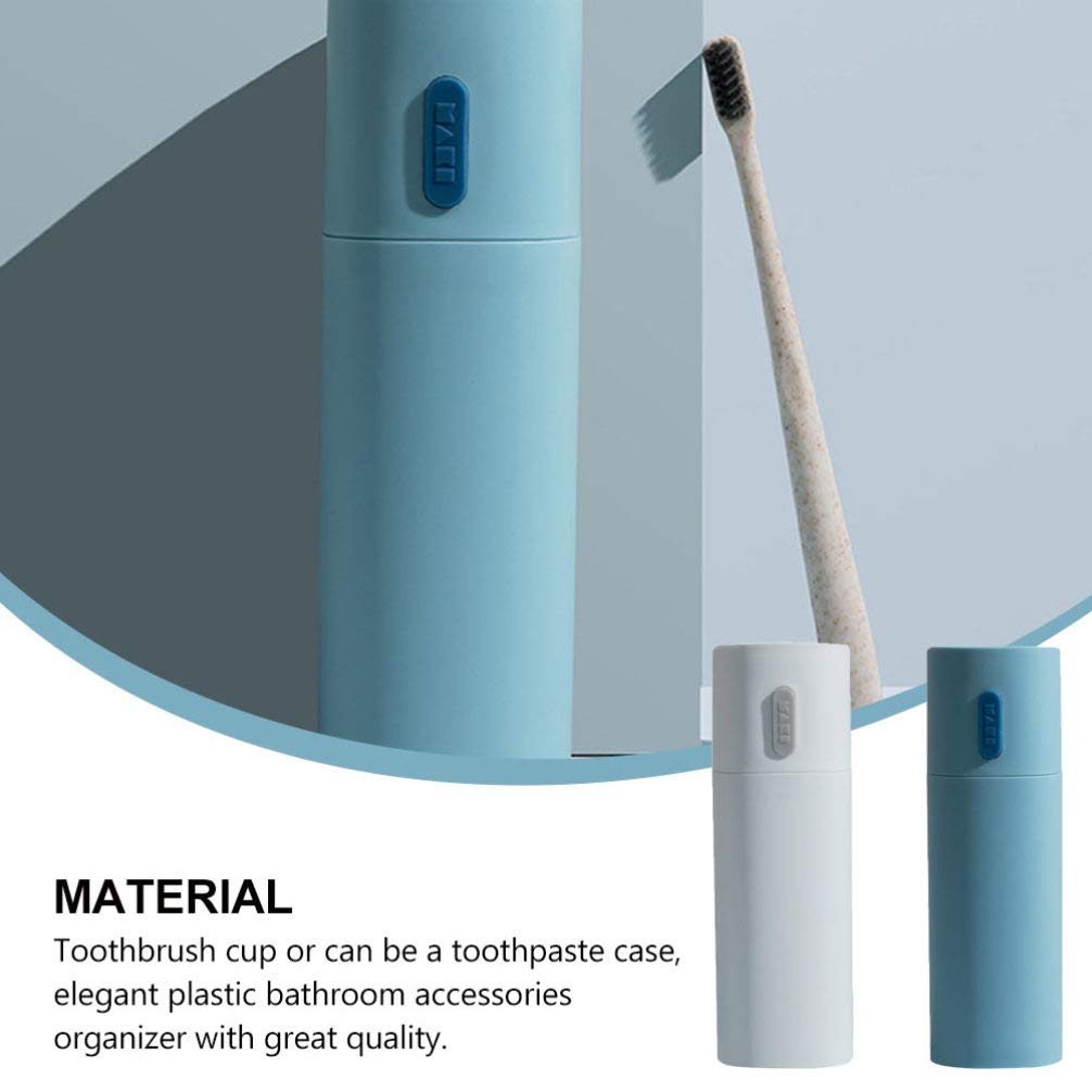 2-Pack Travel Toothbrush Holder Set with Toothpaste Case - Portable Dental Kit for Camping, Gym, and Business Trips - Compact Toothbrush Storage Case for On-the-Go Oral Care