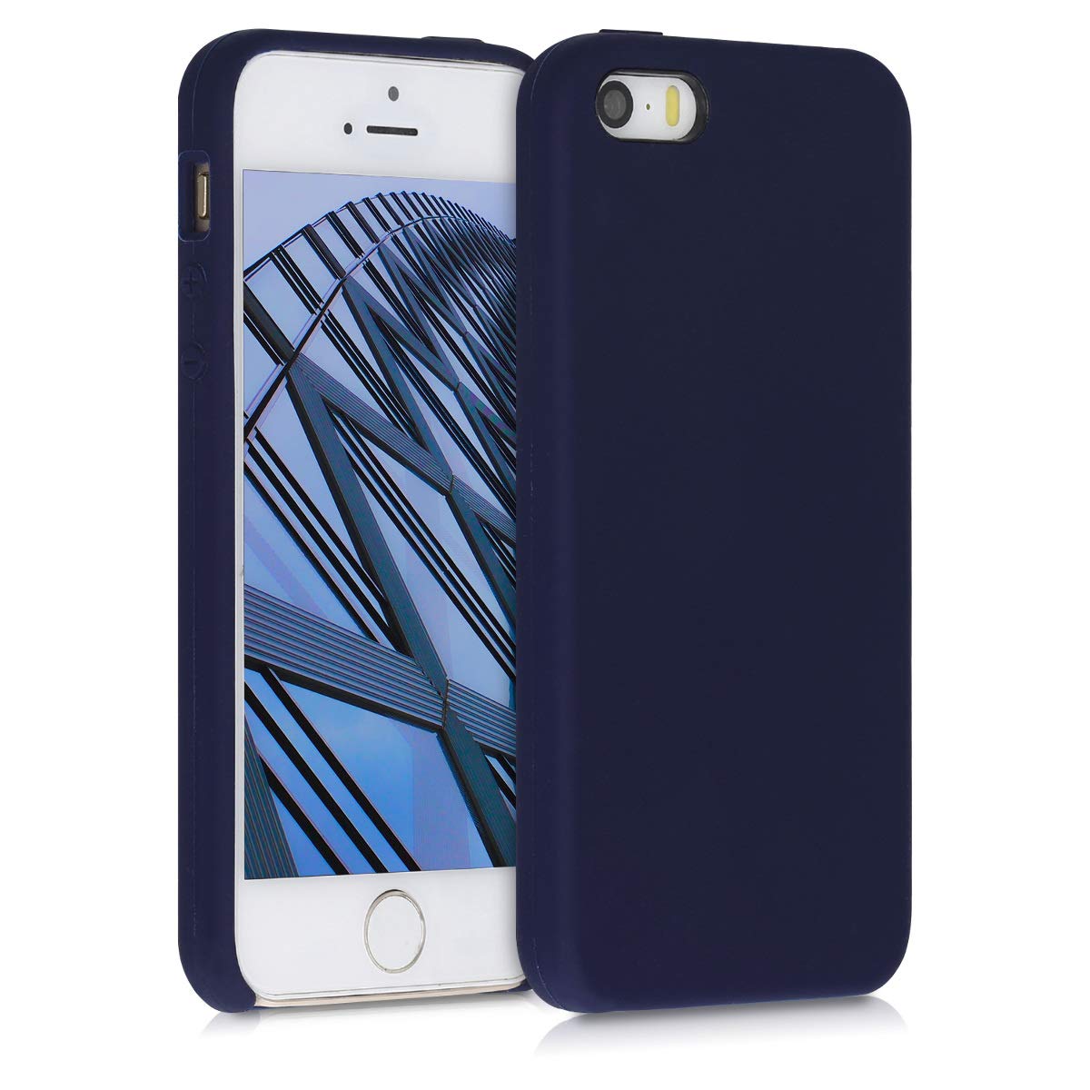 kwmobile Premium TPU Silicone Case for Apple iPhone SE (1st Gen 2016) / iPhone 5 / iPhone 5S - Soft Finish Protective Phone Cover in Deep Ocean Blue - Perfect for Everyday Use, Work & Travel Protection
