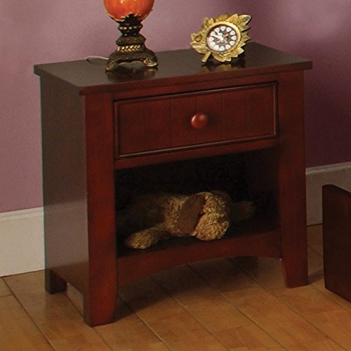 247SHOPATHOME Kids Nightstand with Storage - Cherry Wood Bedside Table for Children's Room, Nursery, or Playroom - Perfect for Books, Toys, and Bedtime Essentials