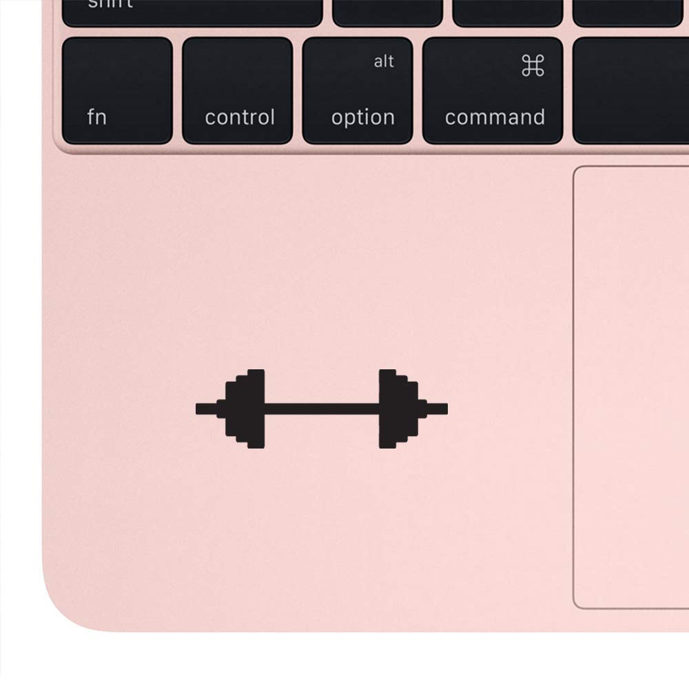 ANGDEST Barbell Silhouette Vinyl Decals (Black, Set of 2) - Waterproof Stickers for Laptop, Phone, Helmet, Car, Mug & Home Decor - Perfect for Gym Lovers & Fitness Enthusiasts