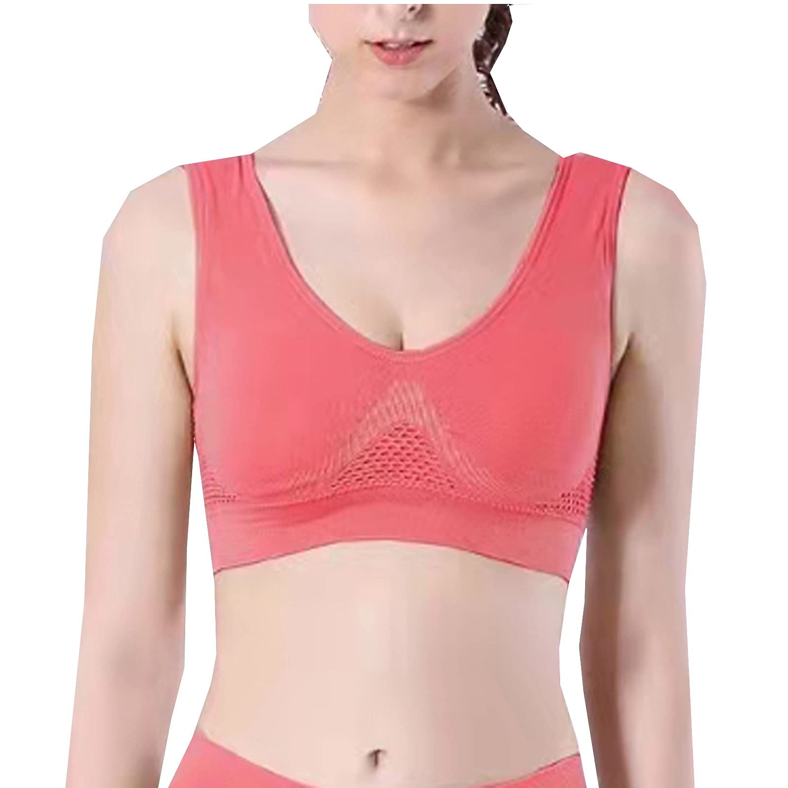 Plus Size Women's Tank Tops - Sports Bra Without Steel Ring, No Chest Support Yoga Running Cropped Vest for Workout, Gym & Casual Wear