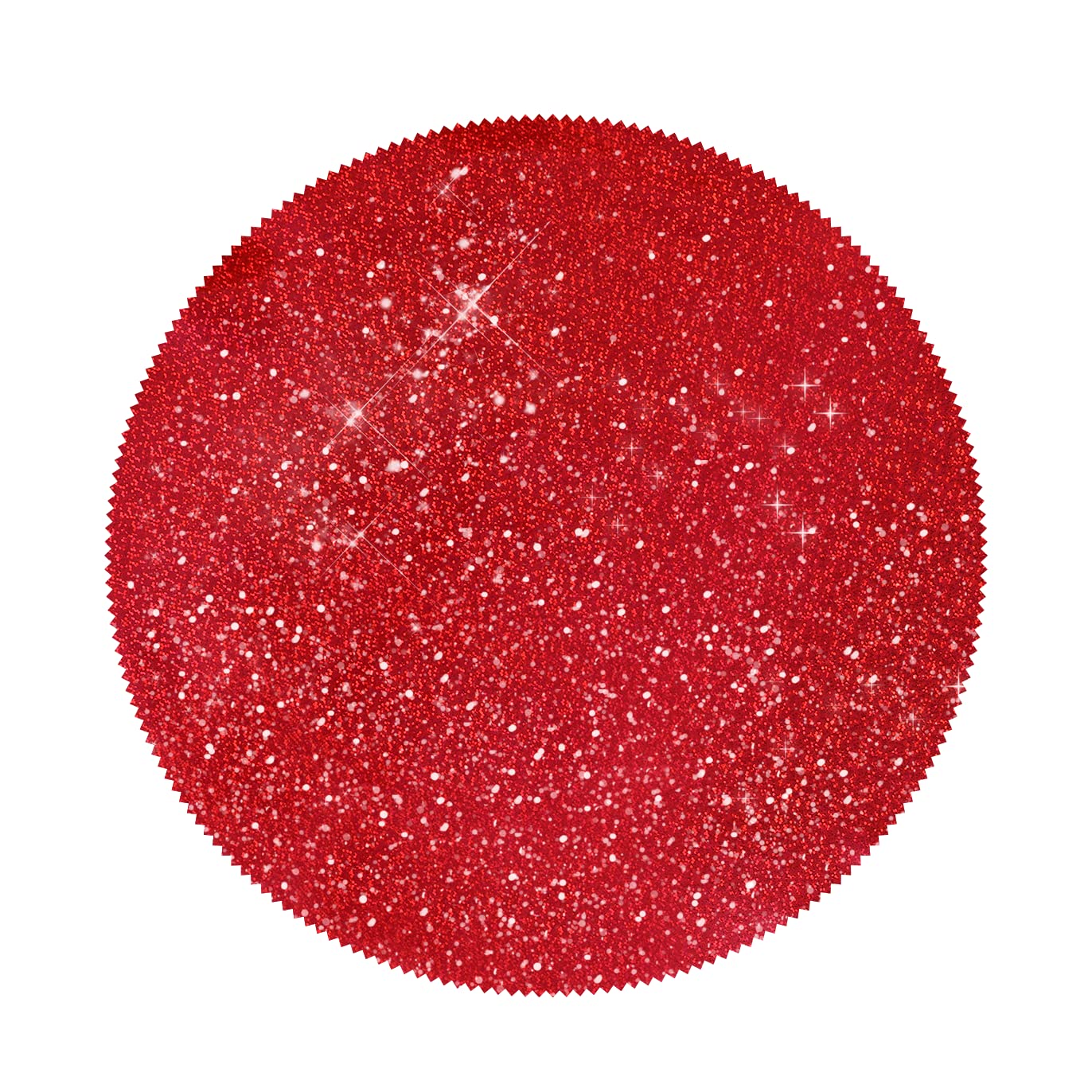 Red Glitter Sparkle Placemats Set of 6 - 15.4 Inch Round Table Mats for Kitchen, Kids, Christmas & Wedding Parties - Waterproof & Washable for Daily Use, Holiday Decor & Special Events