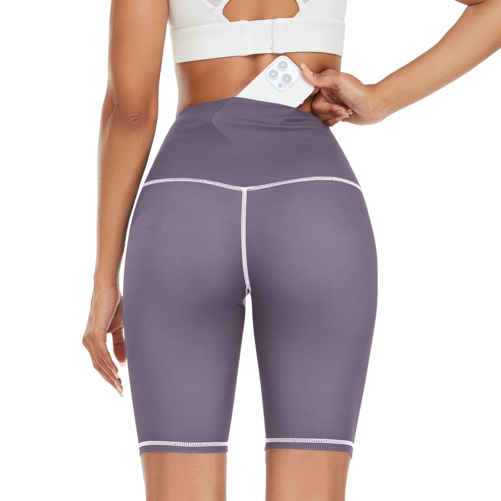 Yuiboo Solid Navy Blue High Waisted Yoga Leggings for Women - Plain Workout Tights - XS Small - Perfect for Yoga, Gym & Casual Wear