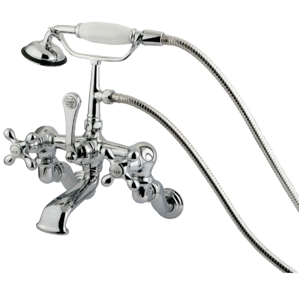 Vintage Wall Mount Clawfoot Tub Faucet with Hand Shower - Kingston Brass CC463T8 - Perfect for Bathroom Renovation & Luxury Spa Experience