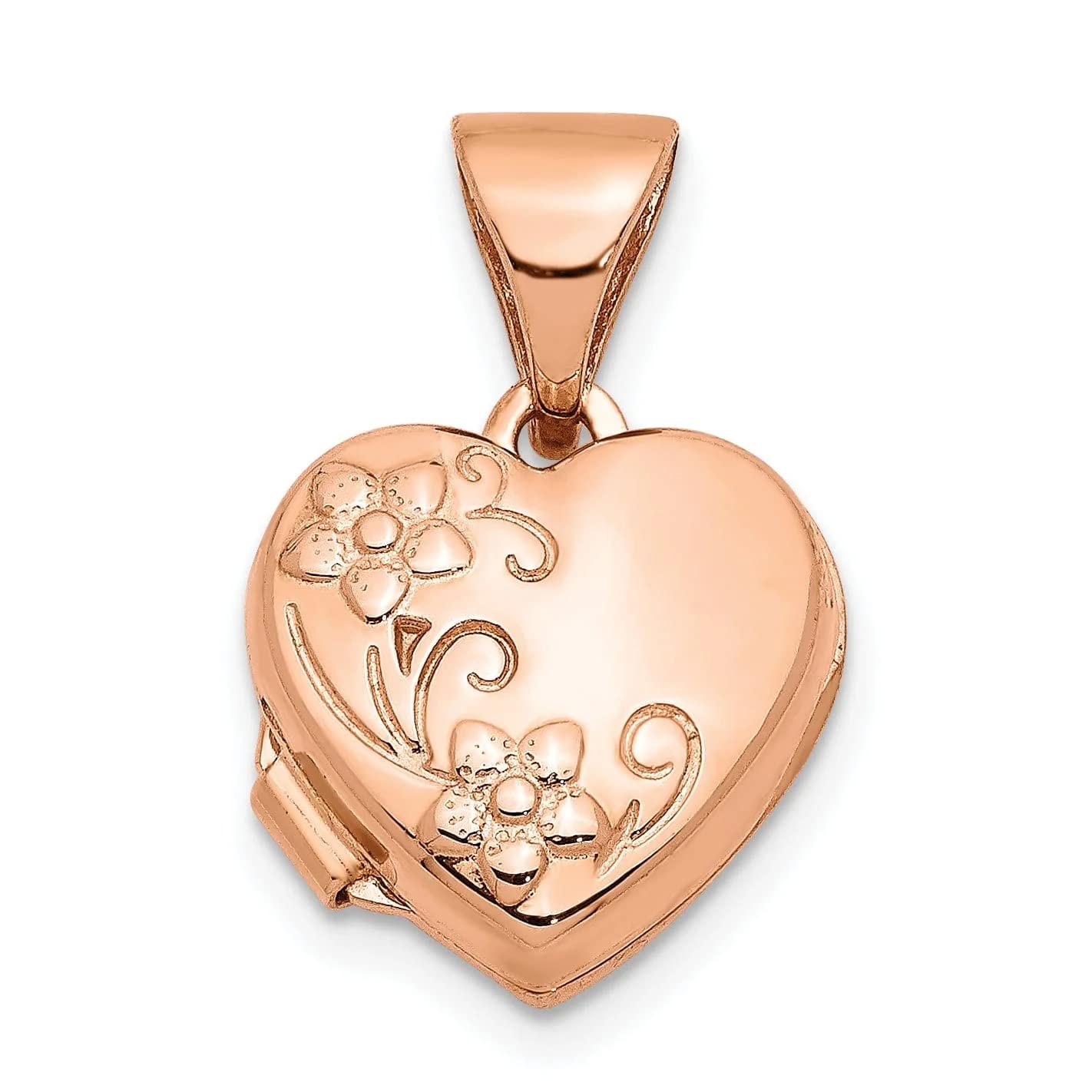 Elegant Bijou Rose Gold Floral Heart Locket Necklace - Perfect for Valentine's Day Gifts, Anniversary Presents & Romantic Occasions
