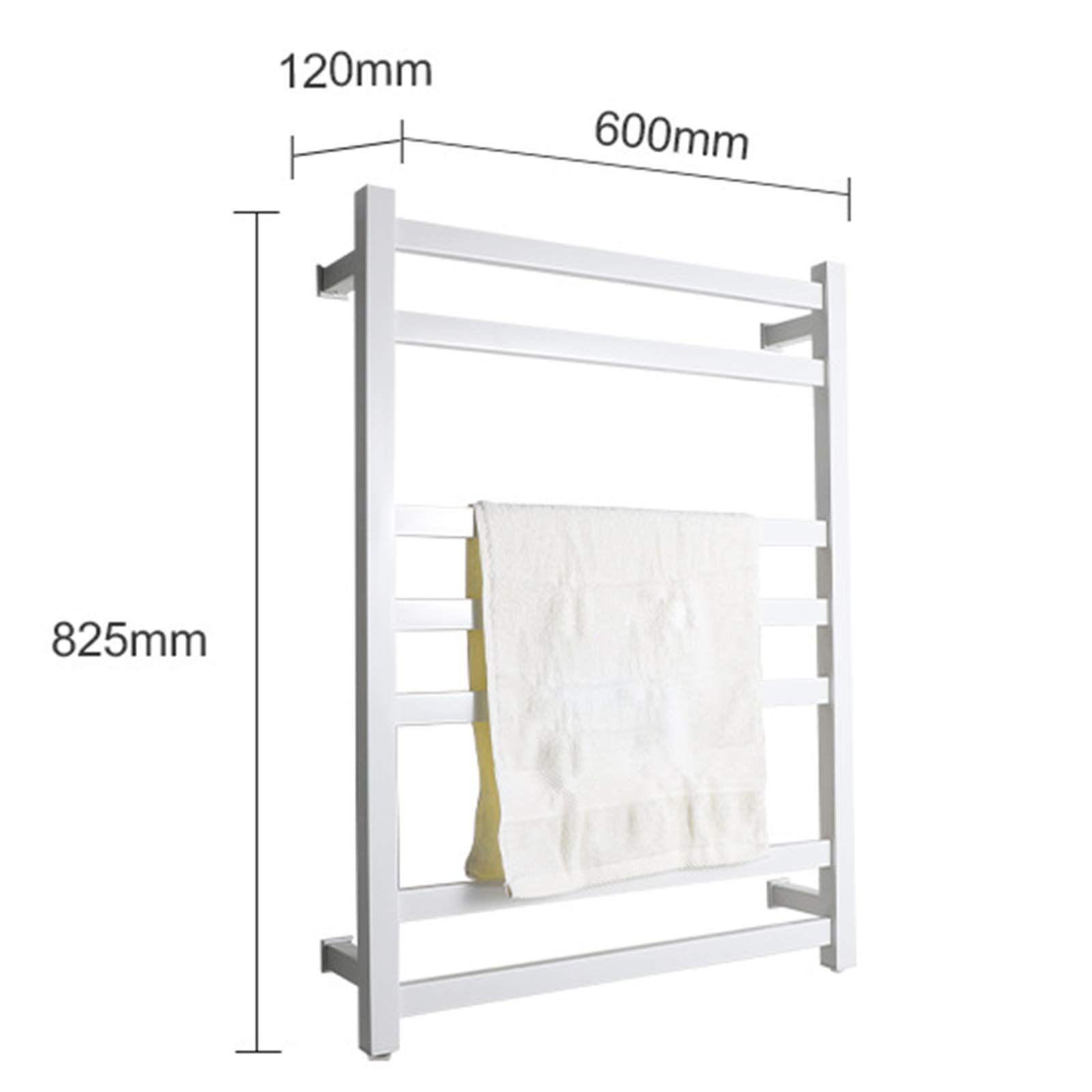 APUM Electric Towel Warmer - Wall Mounted 304 Stainless Steel Heated Towel Rack for Bathroom | 7-Bar Bath Towel Heater with White Plug (Black) | Perfect for Spa, Luxury Bathrooms & Cold Weather Comfort