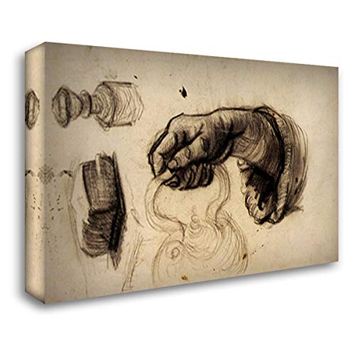 Vincent Van Gogh Hand with A Pot, The Knob of A Chair and A Hunk of Bread 24x18 Gallery Wrapped Canvas Art Print - Wall Decor for Living Room, Bedroom & Office