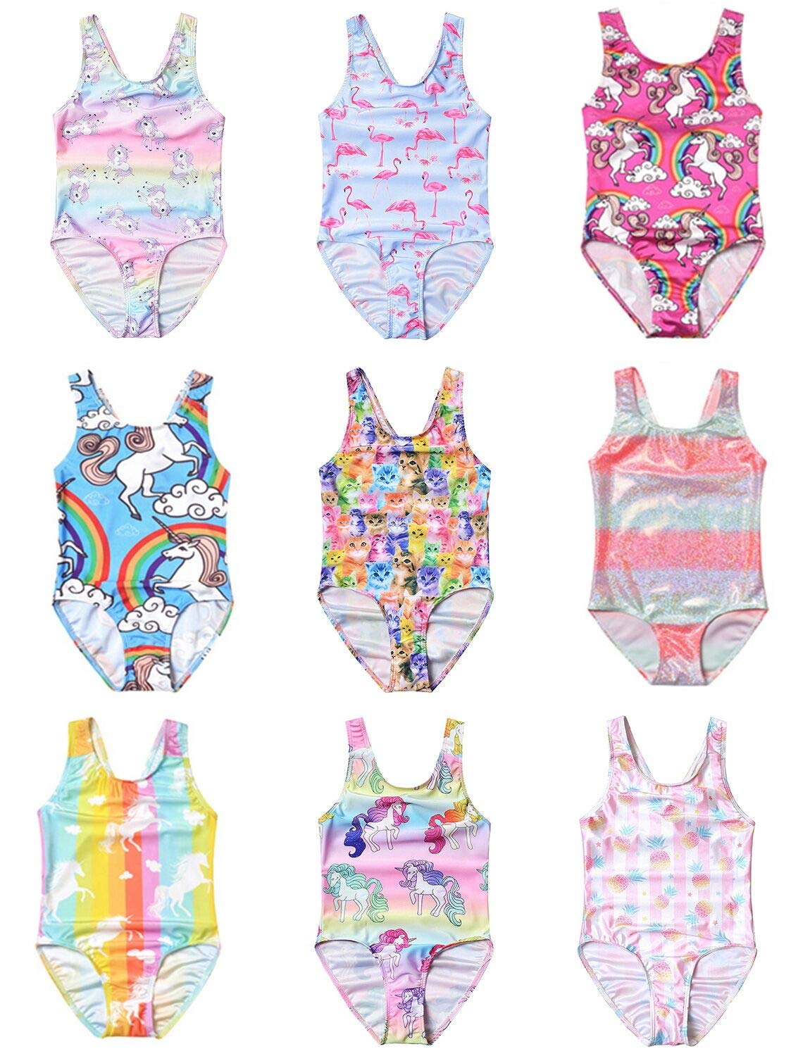 **Unicorn Mermaid One Piece Swimsuits for Girls - Cute Bathing Suits for Kids - Perfect for Pool, Beach & Summer Vacations**