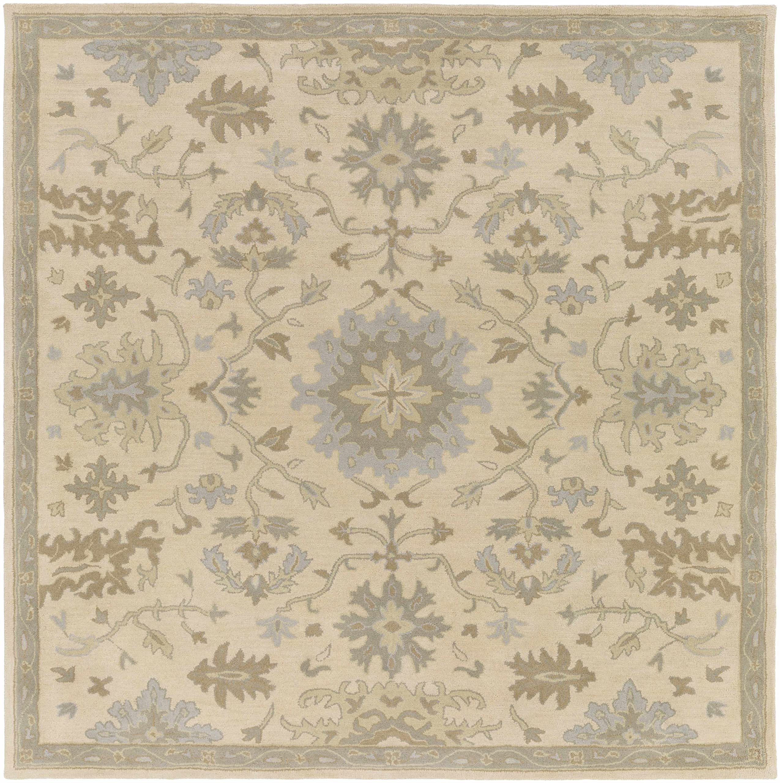 Premium Hauteloom Gainesboro Wool Area Rug for Living Room & Bedroom - Traditional Green, Beige, Blue - 9'9