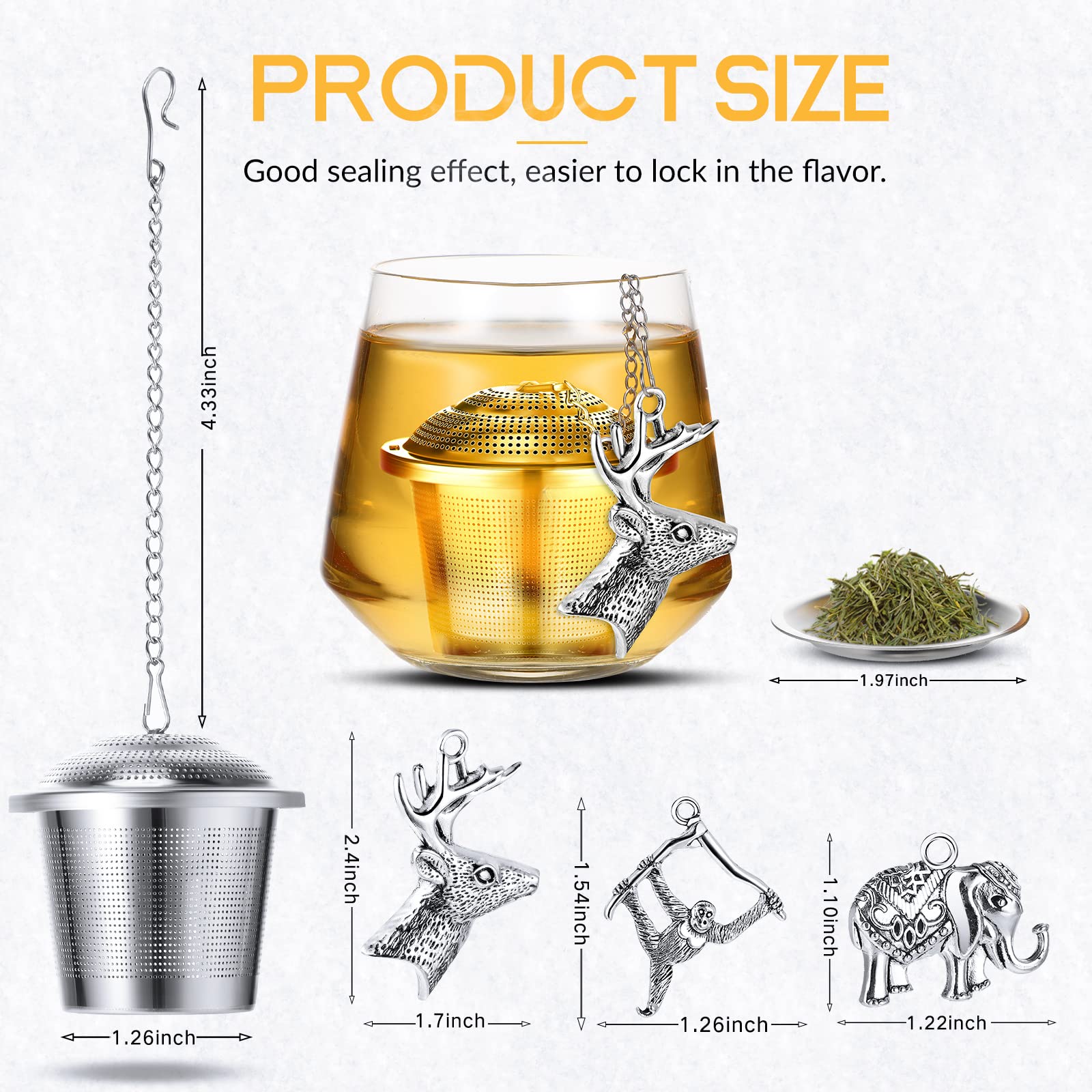 3 Pack Stainless Steel Tea Infusers with Drip Trays - Animal Shaped Loose Leaf Tea Strainer Balls for Tea Brewing | Perfect for Home, Office & Gift Giving