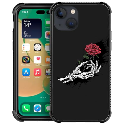 Skull Hand Holding Rose