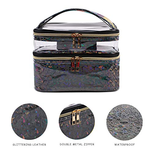 Travel Makeup Pouch Organizer Bag - Waterproof Cosmetic Case for Women, Perfect for Airplane Carry-on & Vacation Essentials Storage