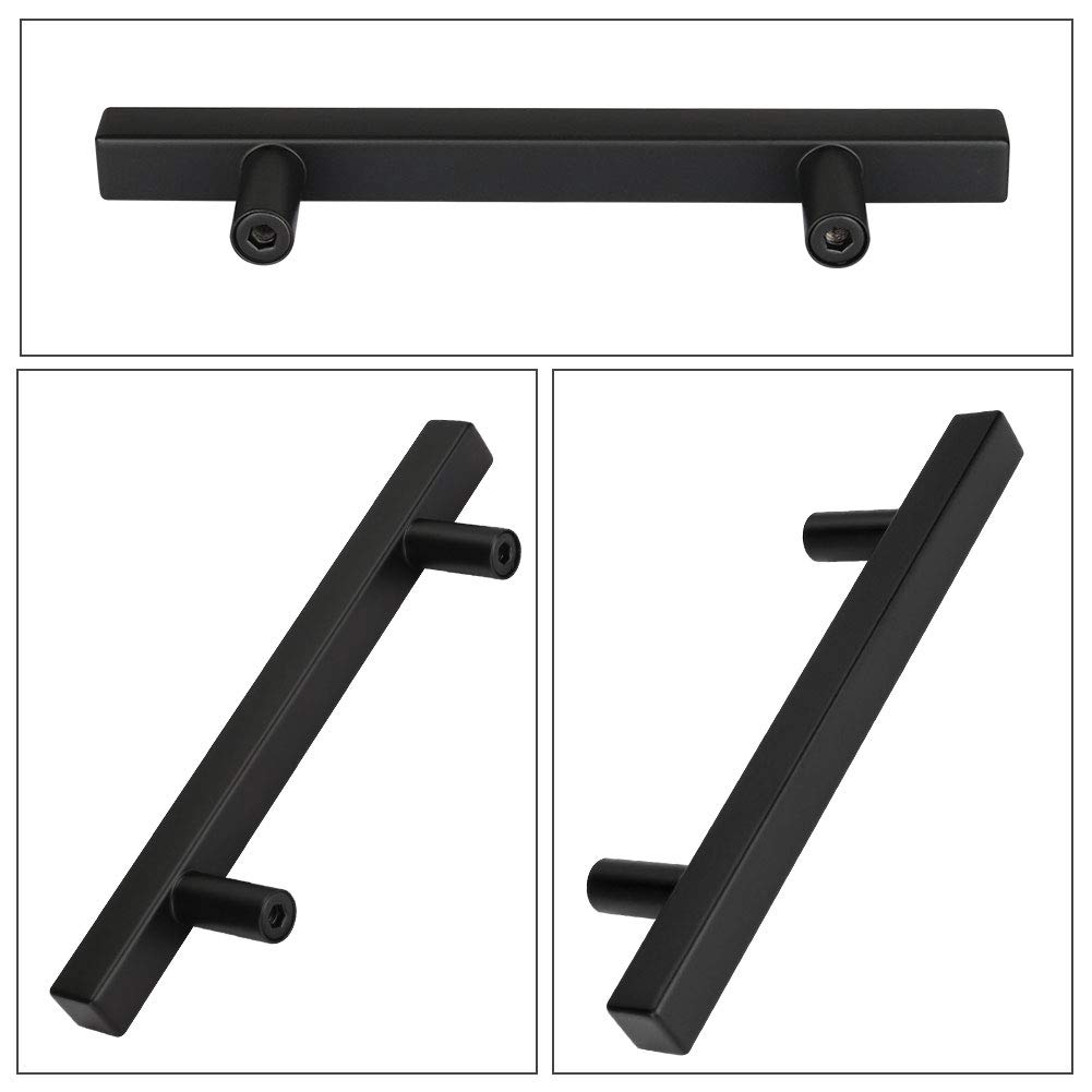 Peaha 115mm Black Stainless Steel Cabinet Drawer Pulls - PHJ22BK115 | Kitchen Cabinet Handles, Dresser Drawers & Cupboard Hardware | Perfect for Modern Home, Office & Bathroom Renovation