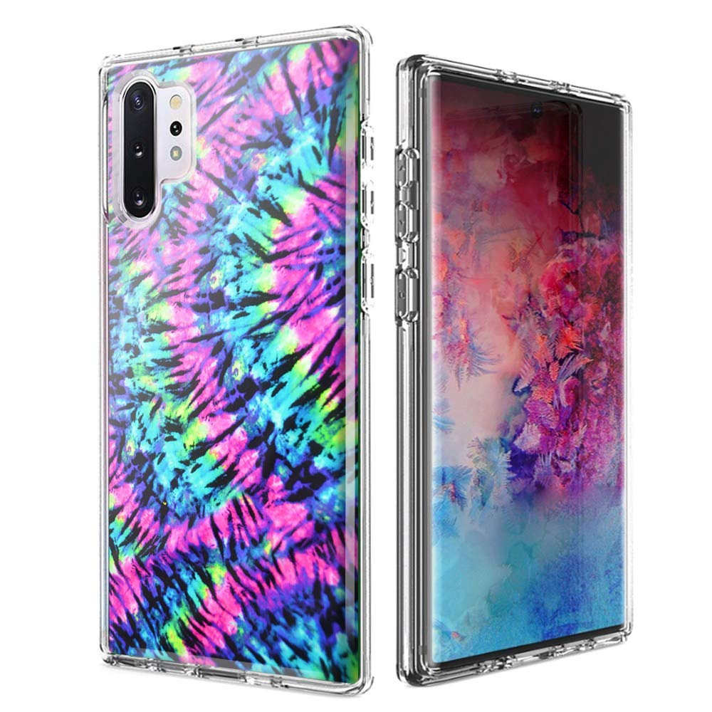 Hippie Tie Dye Double Layer Protective Case for Samsung Galaxy Note 10 Plus - Stylish & Durable Phone Cover for Everyday Use, Travel & Outdoor Activities