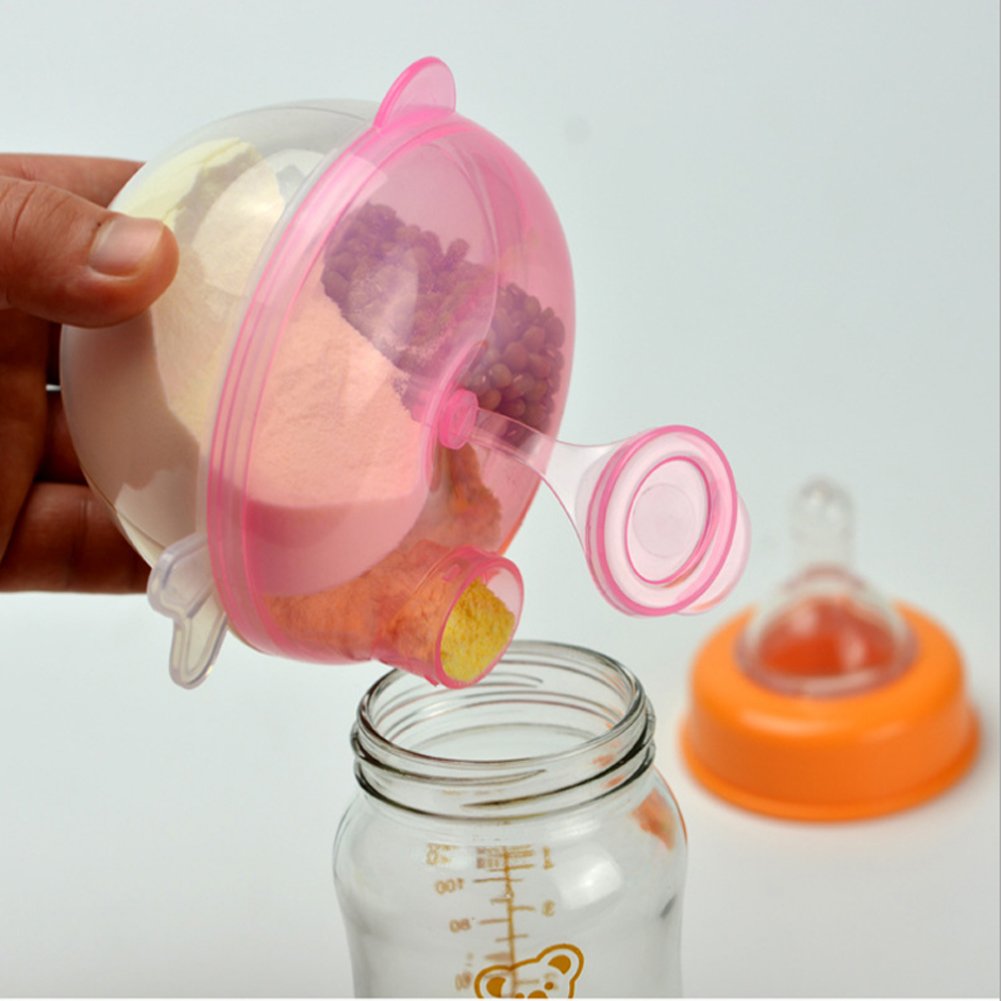 3-Compartment Baby Milk Powder Dispenser - Leak-Proof, Non-Spill Formula Container with 3 Color Options | Perfect for Travel, Daycare & On-the-Go Feeding