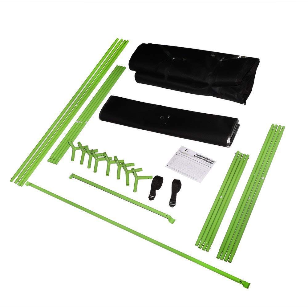 4x2 Feet Mylar Hydroponic Grow Tent with Observation Window & Floor Tray - 48