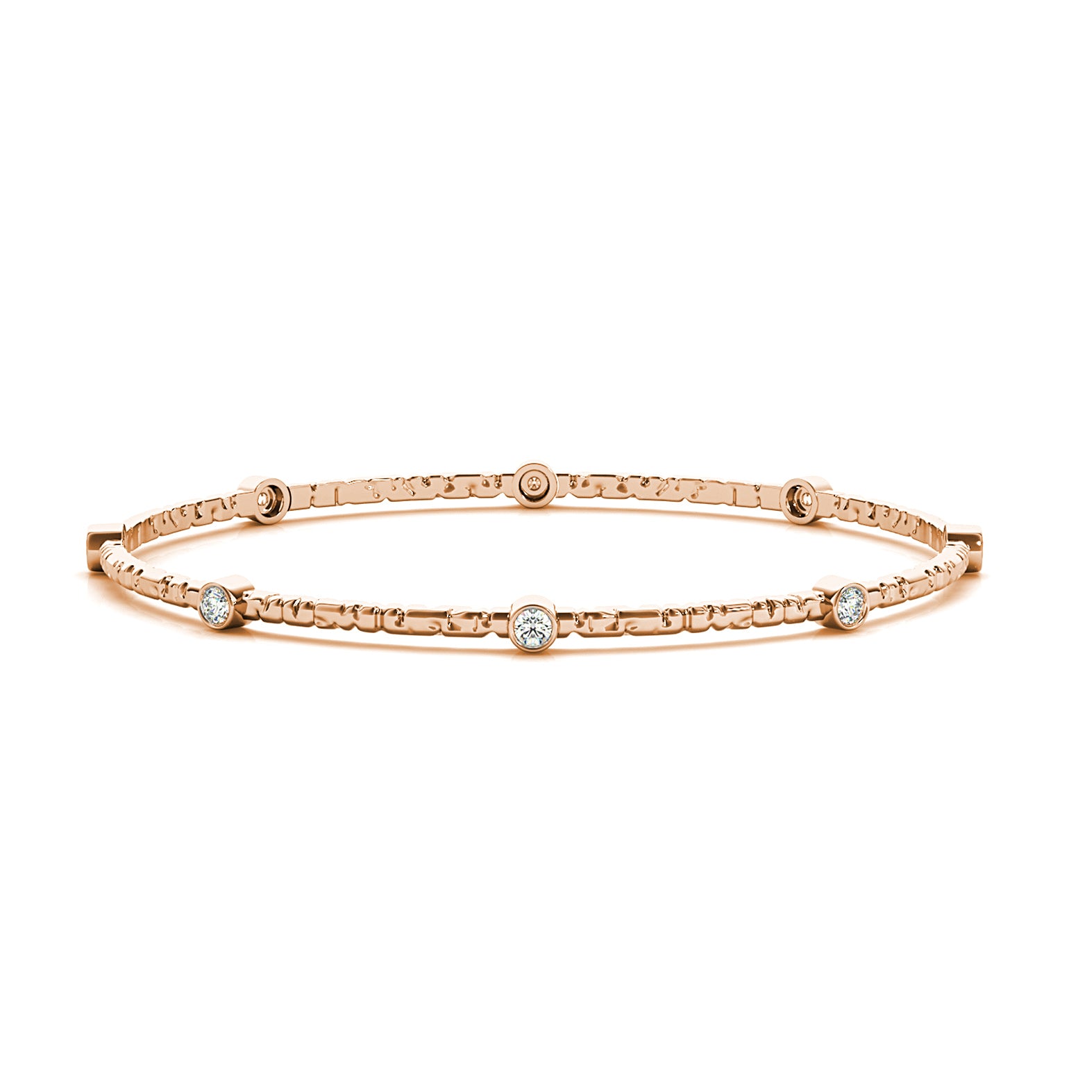 0.80 Carat Round Diamond Bangle Bracelet - 14K Gold Bezel Set Wedding Jewelry for Women, Anniversary Gift, Bridal Party Accessory