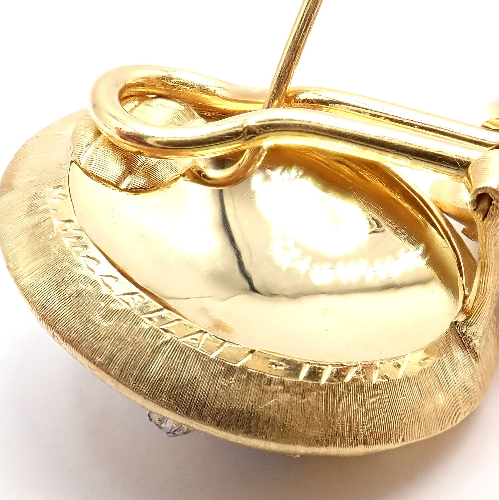 Vintage Mario Buccellati 18k Yellow & White Gold Geminato Large Button Earrings - Luxury Italian Jewelry for Women - Perfect for Weddings, Parties & Special Occasions