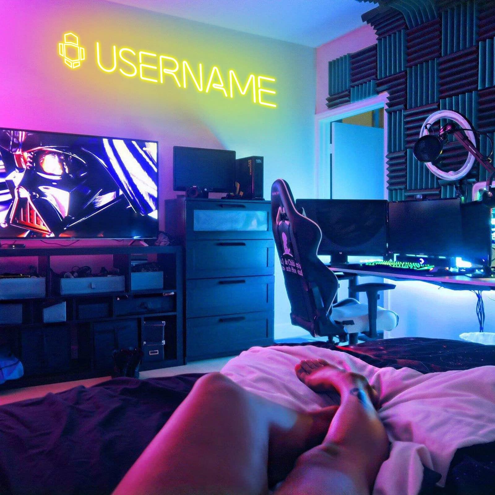 Custom Twitter Gaming Neon Signs - Personalized LED Wall Decor for Gamers & Streamers | Unique Twitch, YouTube Username Light | Perfect for Live Streaming Setup, Gamer Room Decor & Influencer Gifts