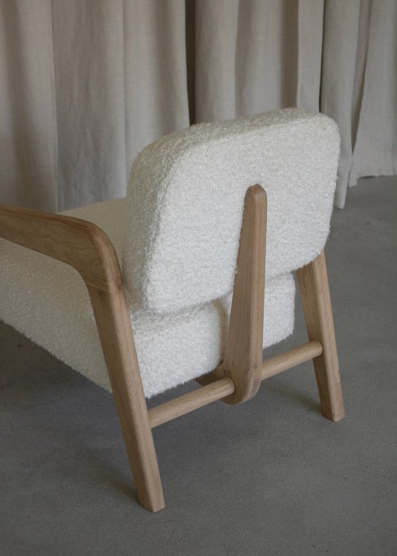Handmade Designer Calder Upholstered Lounge Armchair - Mid-Century Modern Accent Chair for Living Room, Bedroom & Office - Premium Fabric & Wood Frame - Comfortable Reading & Relaxation Chair