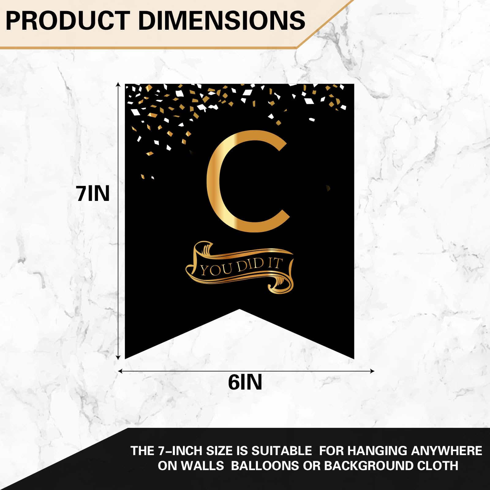 Class of 2024 Graduation Banner - Black & Gold Congrats Grad Decorations for 2024 Graduation Party, Wall Decor & Photo Backdrop - Perfect for High School & College Graduation Celebrations
