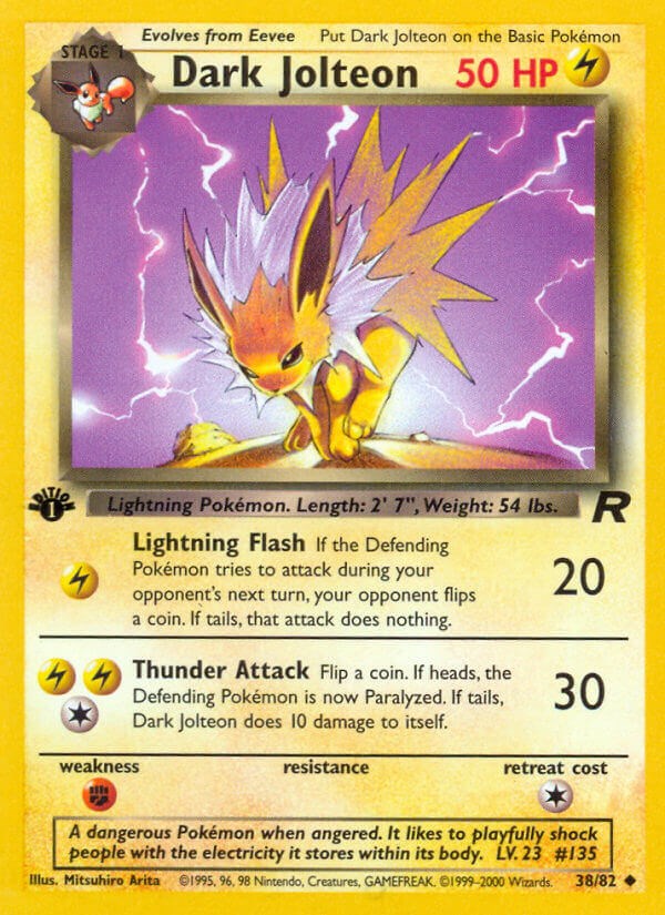 Dark Jolteon Pokemon Card [TR 38/82] - Rare Collectible for Trading Card Game Battles & Display