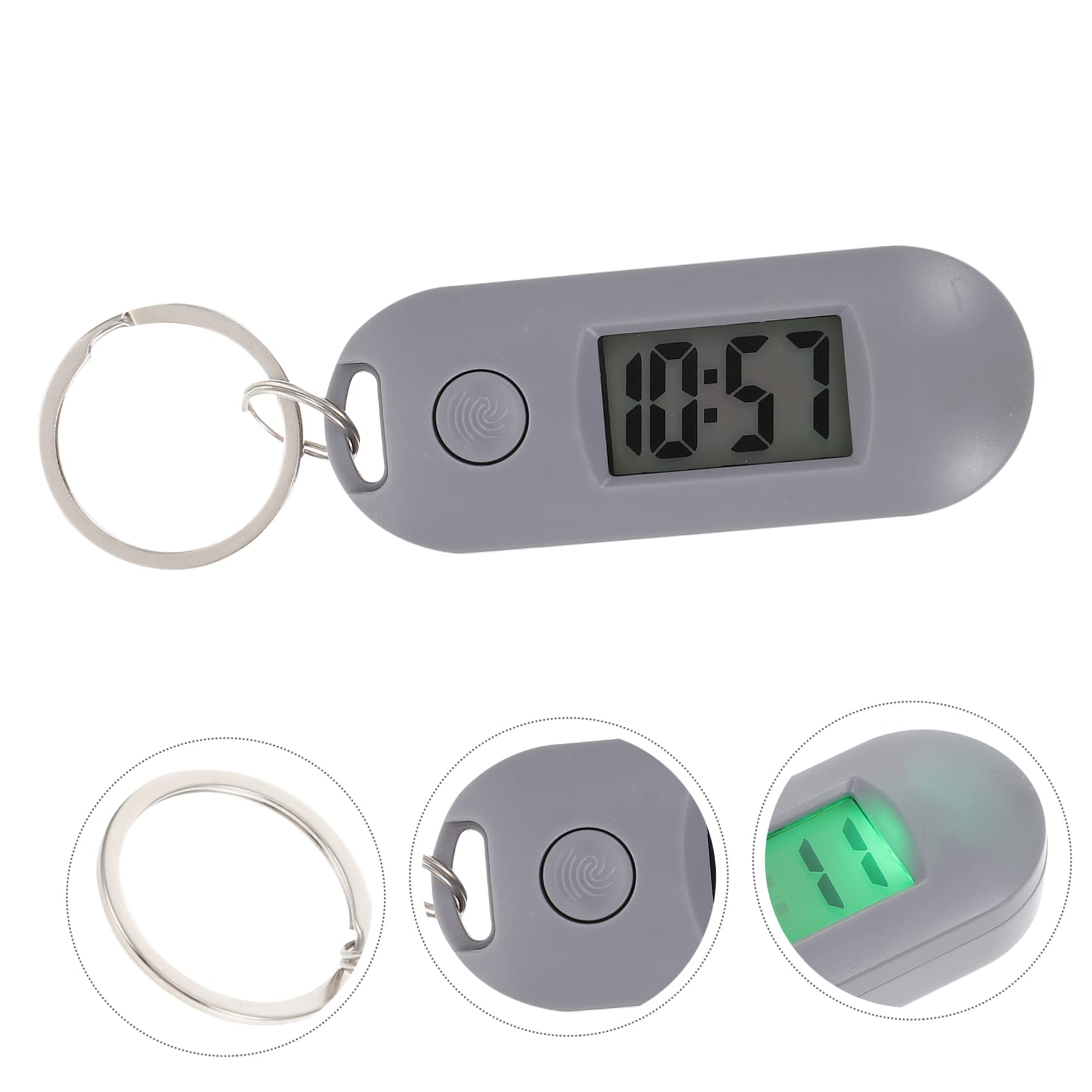 NULYLU 3-Pack Digital Keychain Watch with Carabiner Clip - Waterproof Electronic Key Fob Watch for Students, Kids & Outdoor Activities - Perfect for Backpacks, Keys & Hiking Gear
