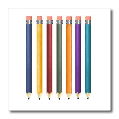 3D Rose No.3 Pencils Iron-On Heat Transfer for White Fabric - 6x6 Inch - DIY T-Shirt, Tote Bag & Apparel Decoration for School, Office & Art Projects