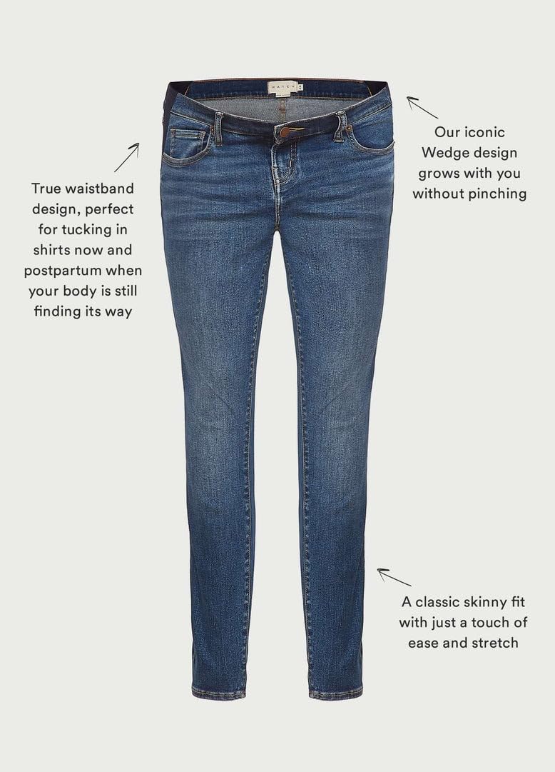 HATCH Slim Maternity Jeans - Stretchy Under Belly Pregnancy Pants with Recycled Cotton Denim - Comfortable for Work, Travel & Everyday Wear During Pregnancy