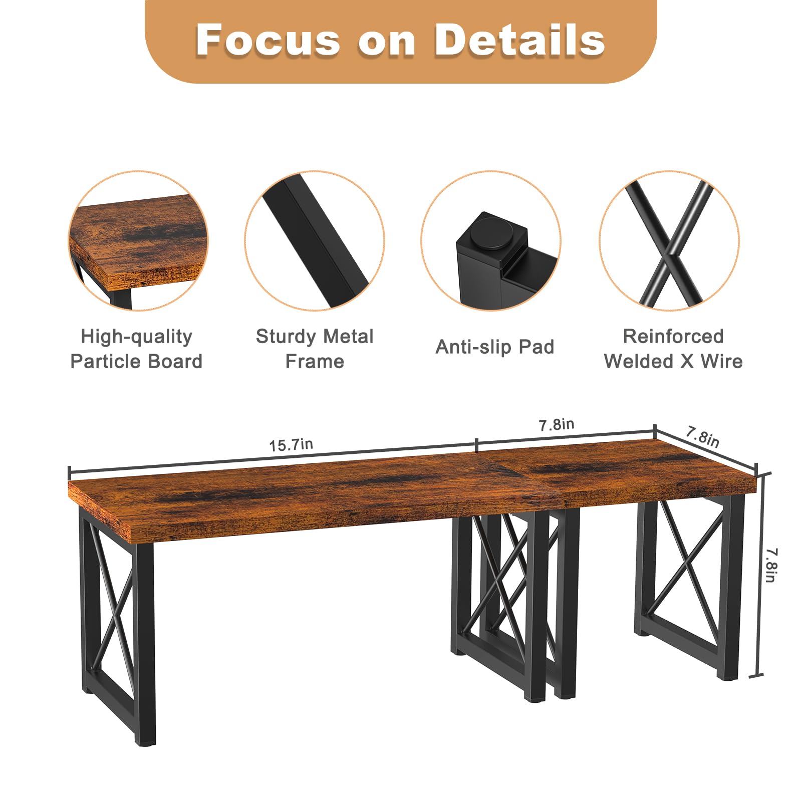 2-Tier Wooden Desk Shelf Organizer - Adjustable & Stackable Desktop Bookshelf for Office & Home - Rustic Freestanding Storage Rack - Perfect for Organizing Books, Decor & Office Supplies on Your Desk
