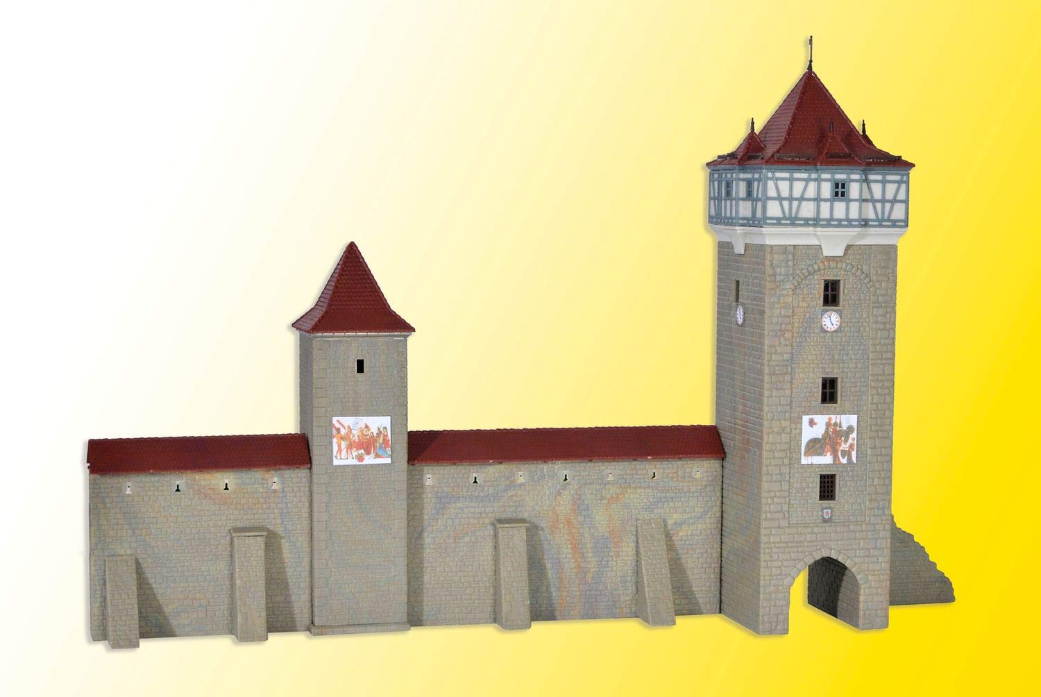 1:160 Scale Castle Theme Town Wall with Tower Decoration - DIY Model Building Kit for Kids & Adults - Perfect for Hobbyists, School Projects & Medieval Diorama Displays
