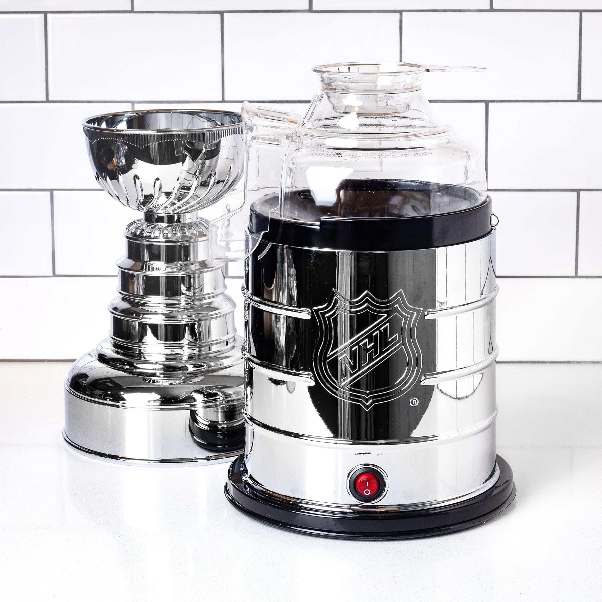NHL Stanley Cup Popcorn Maker Machine with Team Logos - Perfect for Game Nights, Movie Nights & Sports Parties