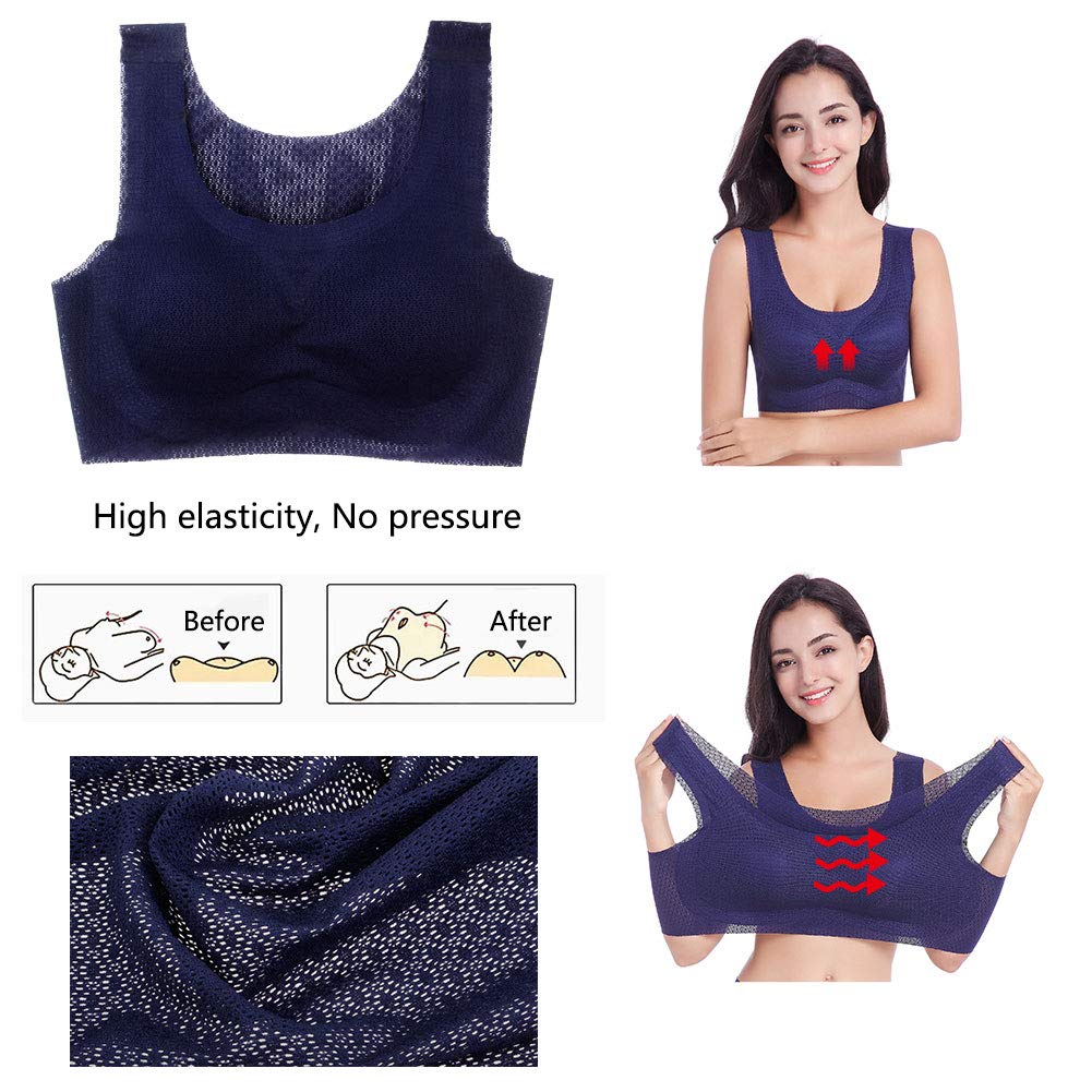 FEOYA Women's Sleep Bra Plus Size - Wireless Stretch Bralette for Sports & Comfort - Perfect for Yoga, Lounge & Nightwear