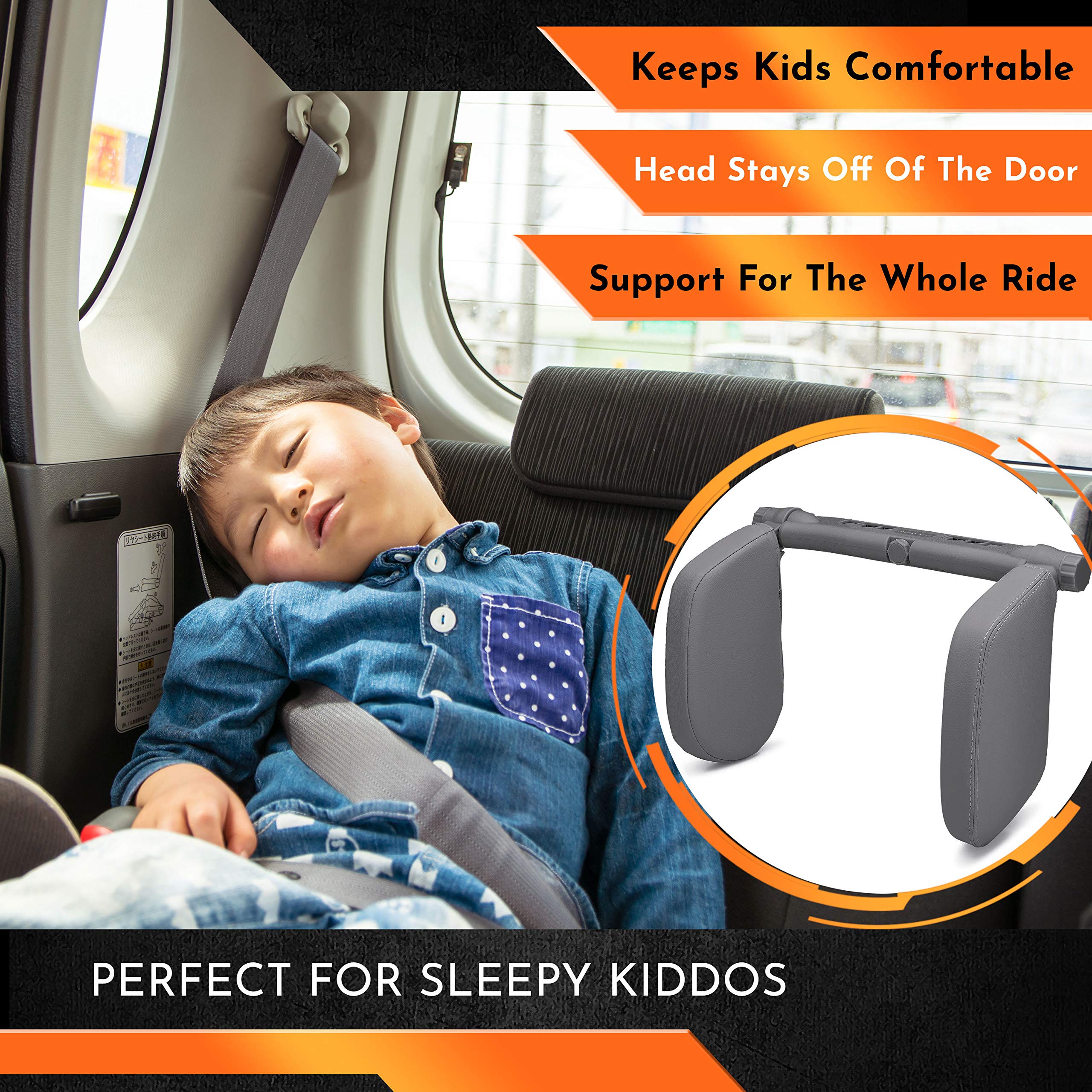 Universal Car Headrest Pillow - TOUCAN AUTO Headrest Wings for Neck Support & Comfort | Toddler Car Seat Support, Kids Car Sleeping Aid & Travel Accessories for Adults & Children | Perfect for Long Road Trips, Commuting & Airplane Travel