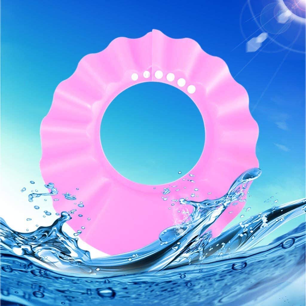 Adjustable Soft Eva Foam Baby Shower Cap for Toddlers & Kids - Waterproof Bath Hair Protector for Infants (Pink) - Perfect for Sensitive Skin & Gentle Hair Care During Bath Time