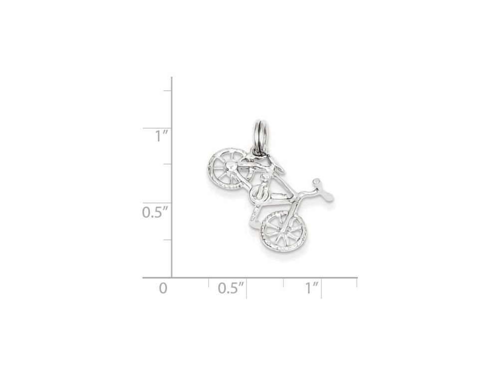 Sterling Silver Polished Bicycle Charm Pendant - Elegant Jewelry Gift for Cyclists & Bike Lovers - Perfect for Necklaces, Bracelets & Keychains