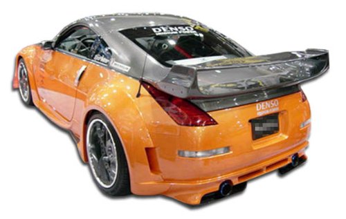 BRIGHTT-46106227 FRP Vader 3 Style Rear Bumper Replacement for Nissan 350Z 2003-2008 - Fiberglass Reinforced Plastic Body Kit - Perfect for Car Upgrades & Street Racing Style Enhancement