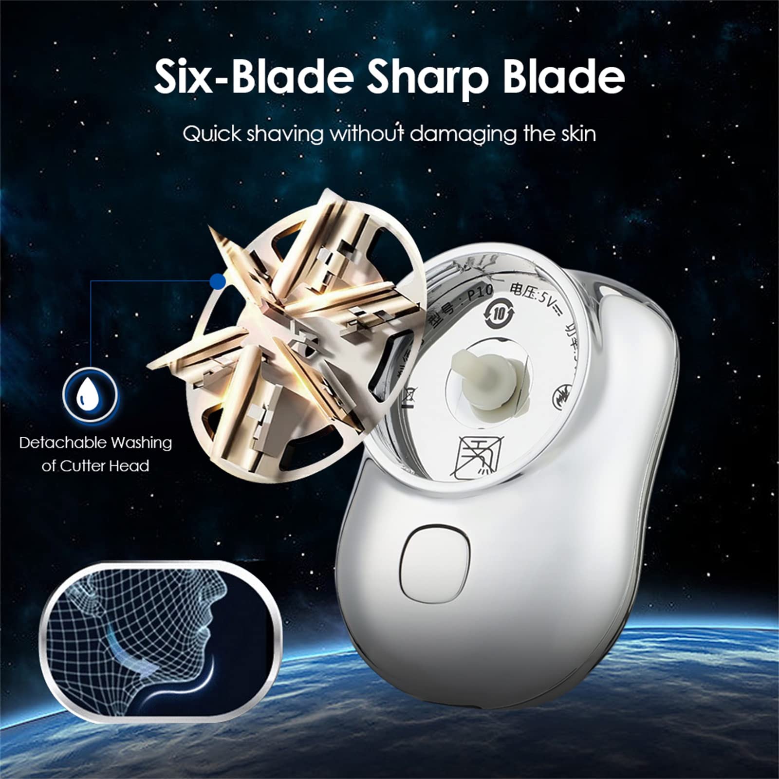 2023 New Mini Electric Shaver for Men - Portable USB Rechargeable Travel Razor, Pocket-Sized Face Shaver with Magic Smooth Shaving - Perfect for Home, Office & On-The-Go Use (Blue)