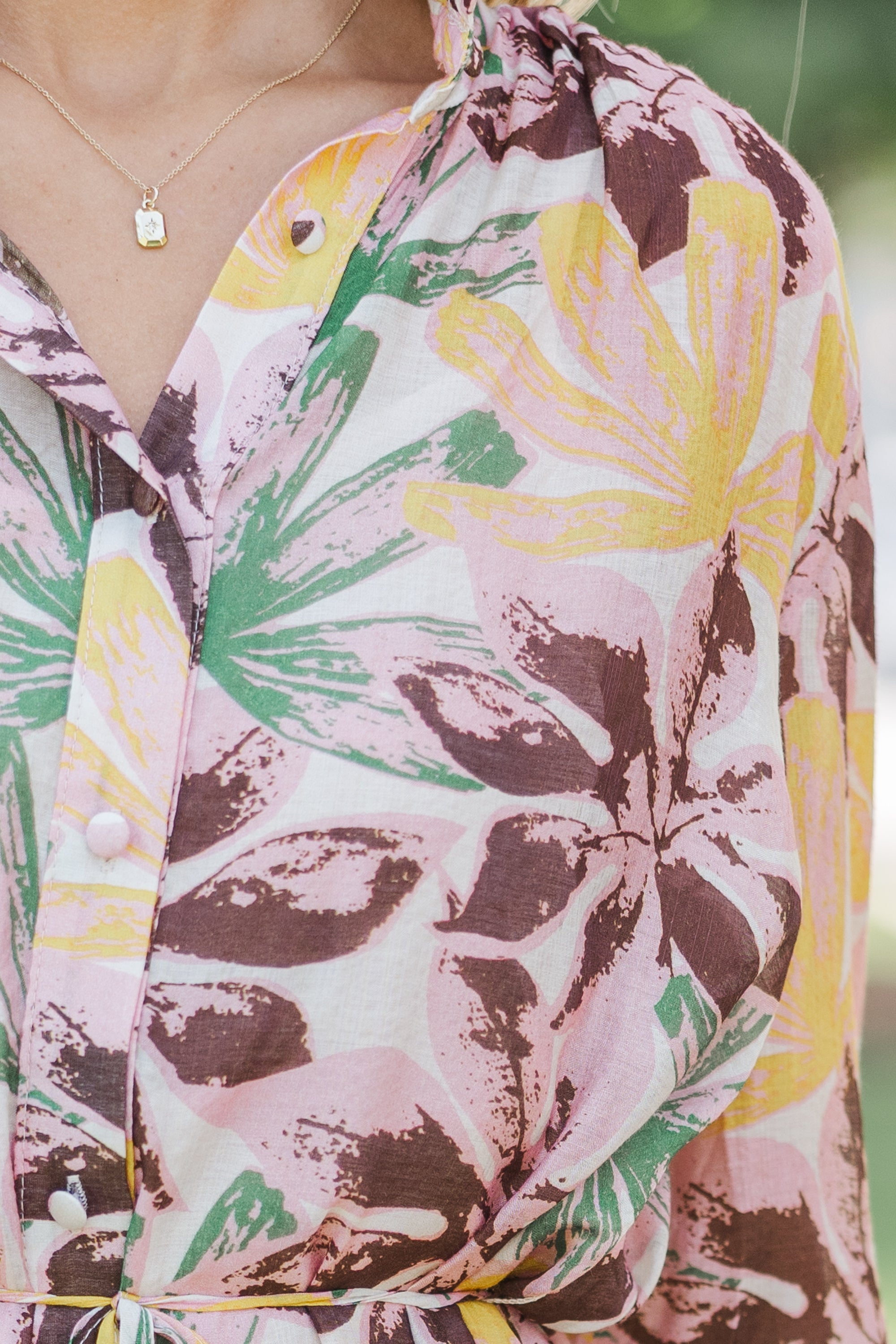Fate: Talk Later Pink Floral Dress - Women's Summer Flowy Midi Dress with Short Sleeves for Casual Outings, Dates, and Beach Vacations