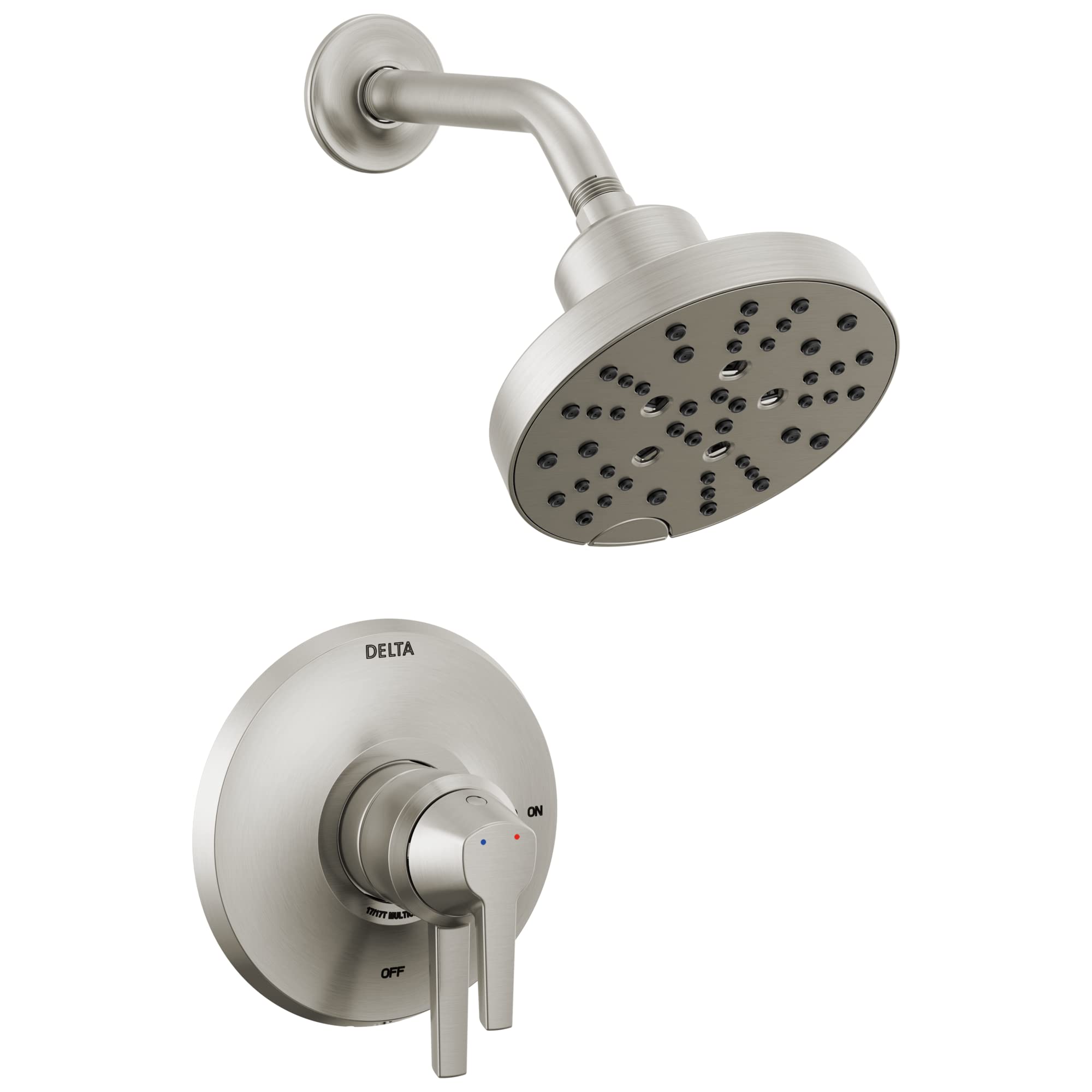 Delta Galeon Brushed Nickel Shower Faucet Set with H2Okinetic Shower Head - Dual Function Shower Trim Kit & Fixtures, Lumicoat Stainless T14272-SS-PR (Valve Not Included) - Perfect for Bathroom Renovation & Modern Home Upgrades