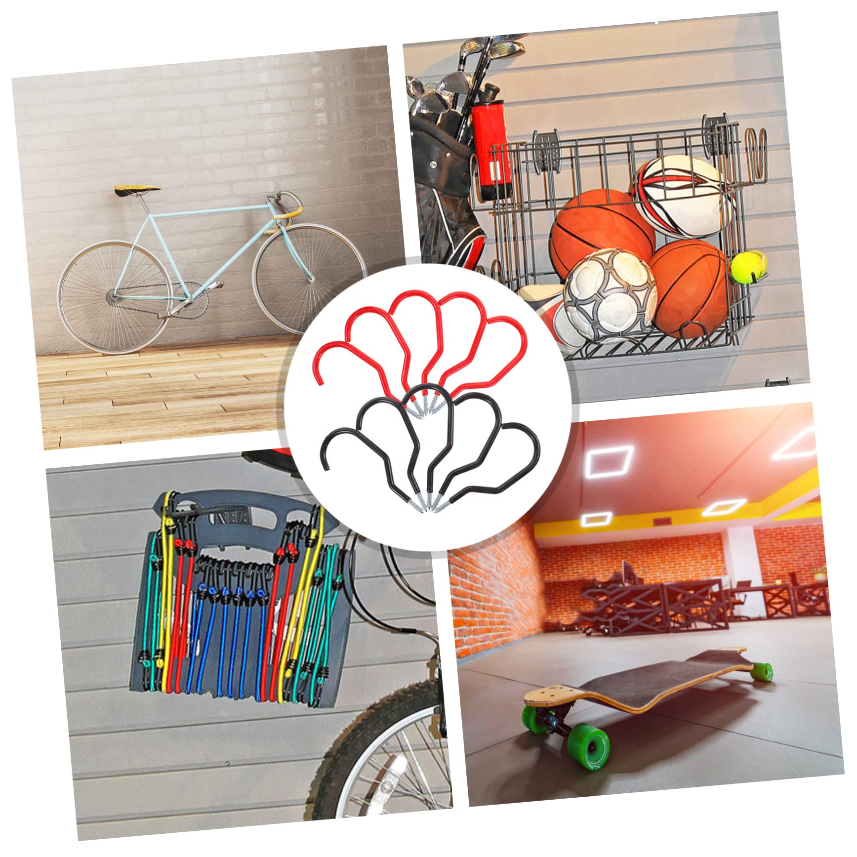 Veemoon 10 Pack Heavy Duty Wall Bike Hooks - Garage Ceiling Bicycle Storage Hangers, Metal Bike Rack for Basement & Shed Organization - Perfect for Hanging Bikes, Helmets & Sports Gear