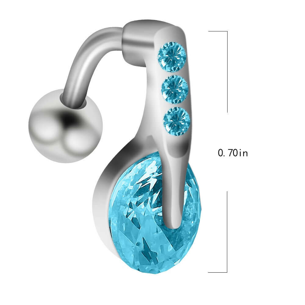 Snail Spiral Hinged Hoop Belly Button Rings - Surgical Steel Navel Piercing Jewelry for Women | QC488 | Perfect for Belly Dance, Beach Wear & Body Piercing Fashion