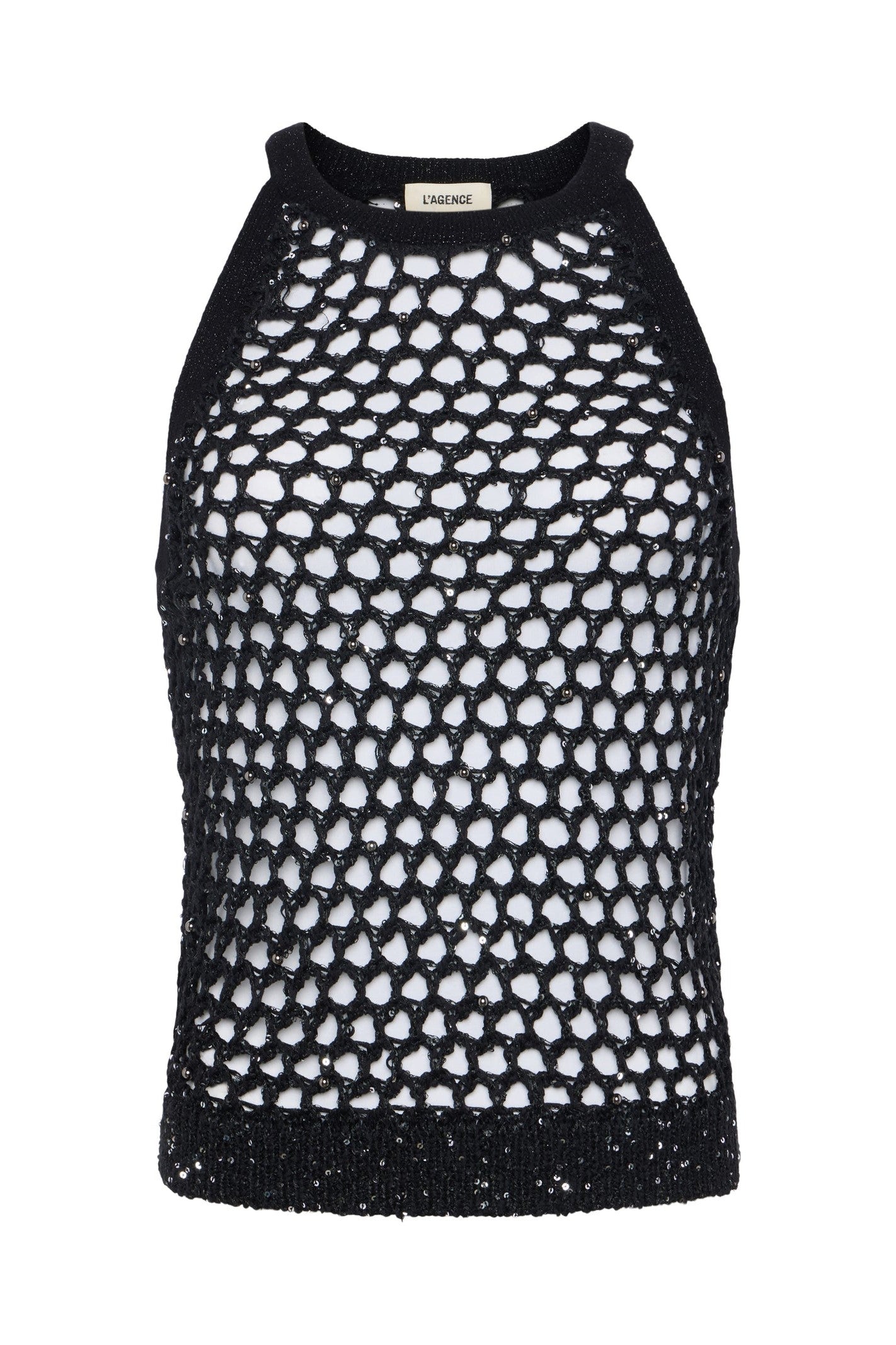 L'Agence Parmida Embellished Tank Top for Women - Stylish Sequin & Beaded Summer Blouse | Perfect for Parties, Date Nights & Beach Vacations