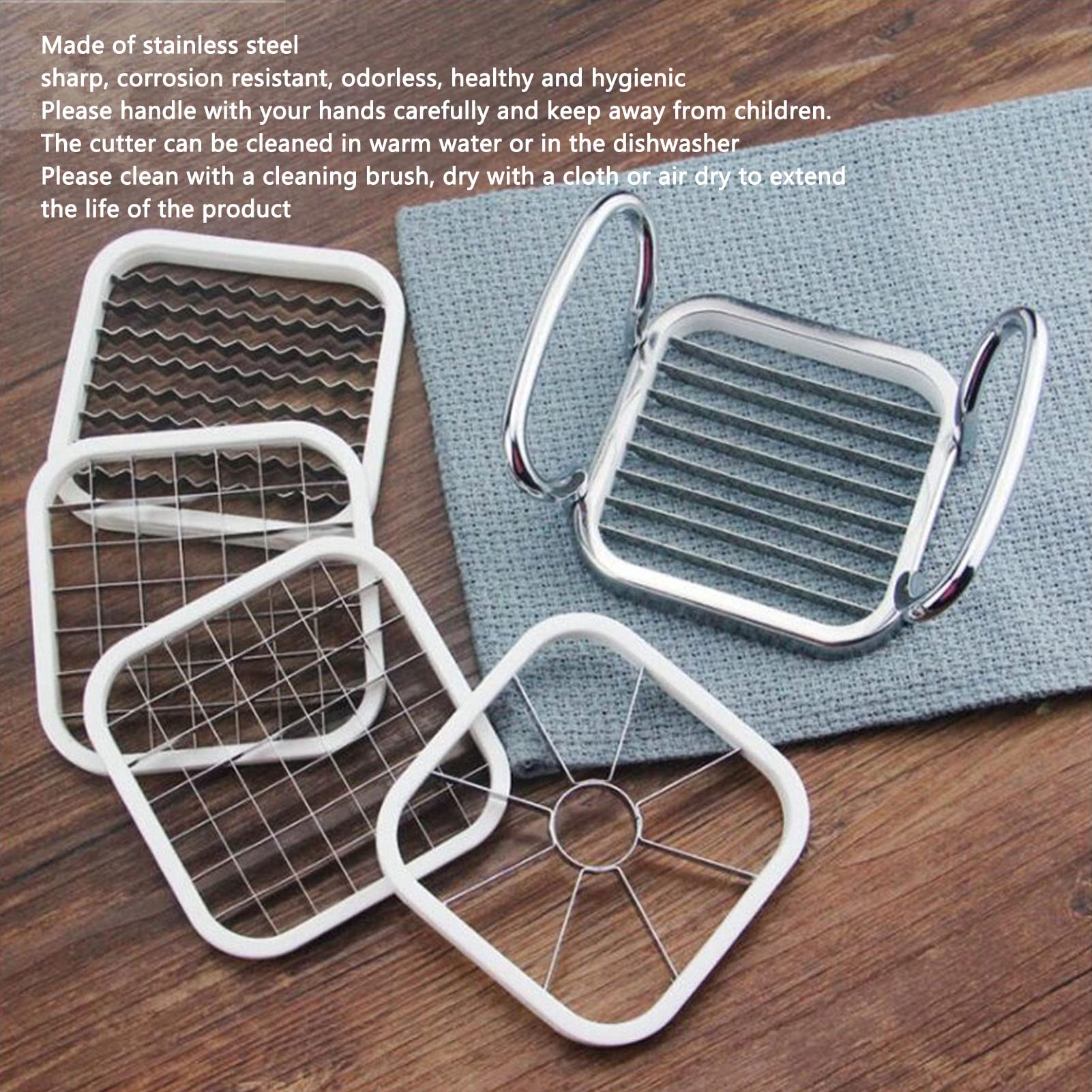 5-in-1 French Fry Cutter & Vegetable Slicer - Perfect for Potatoes, Pears, Onions | Multi-Purpose Kitchen Tool for Healthy Snacks, Meal Prep & Party Platters